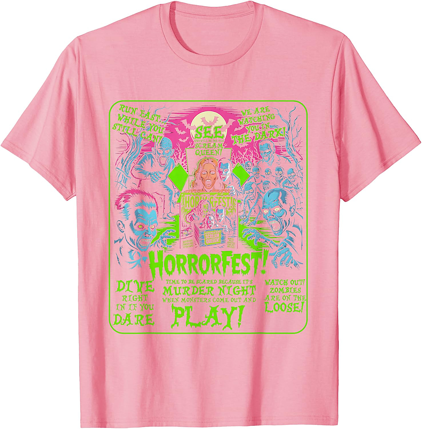 Vintage Horrorfest Poster T-Shirt | Halloween Movie Tee