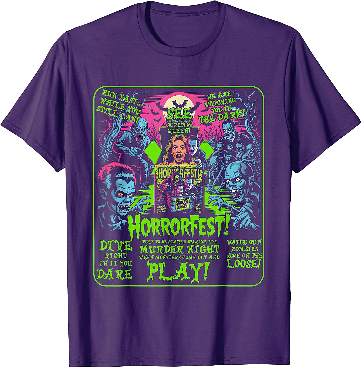 Vintage Horrorfest Poster T-Shirt | Halloween Movie Tee
