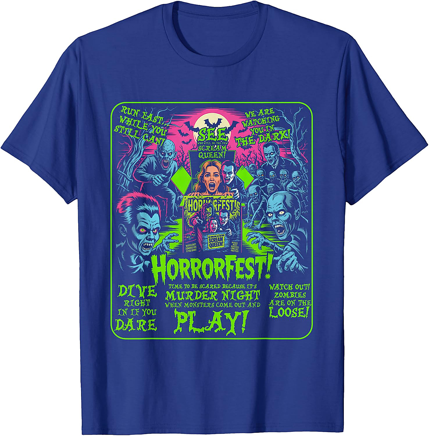 Vintage Horrorfest Poster T-Shirt | Halloween Movie Tee