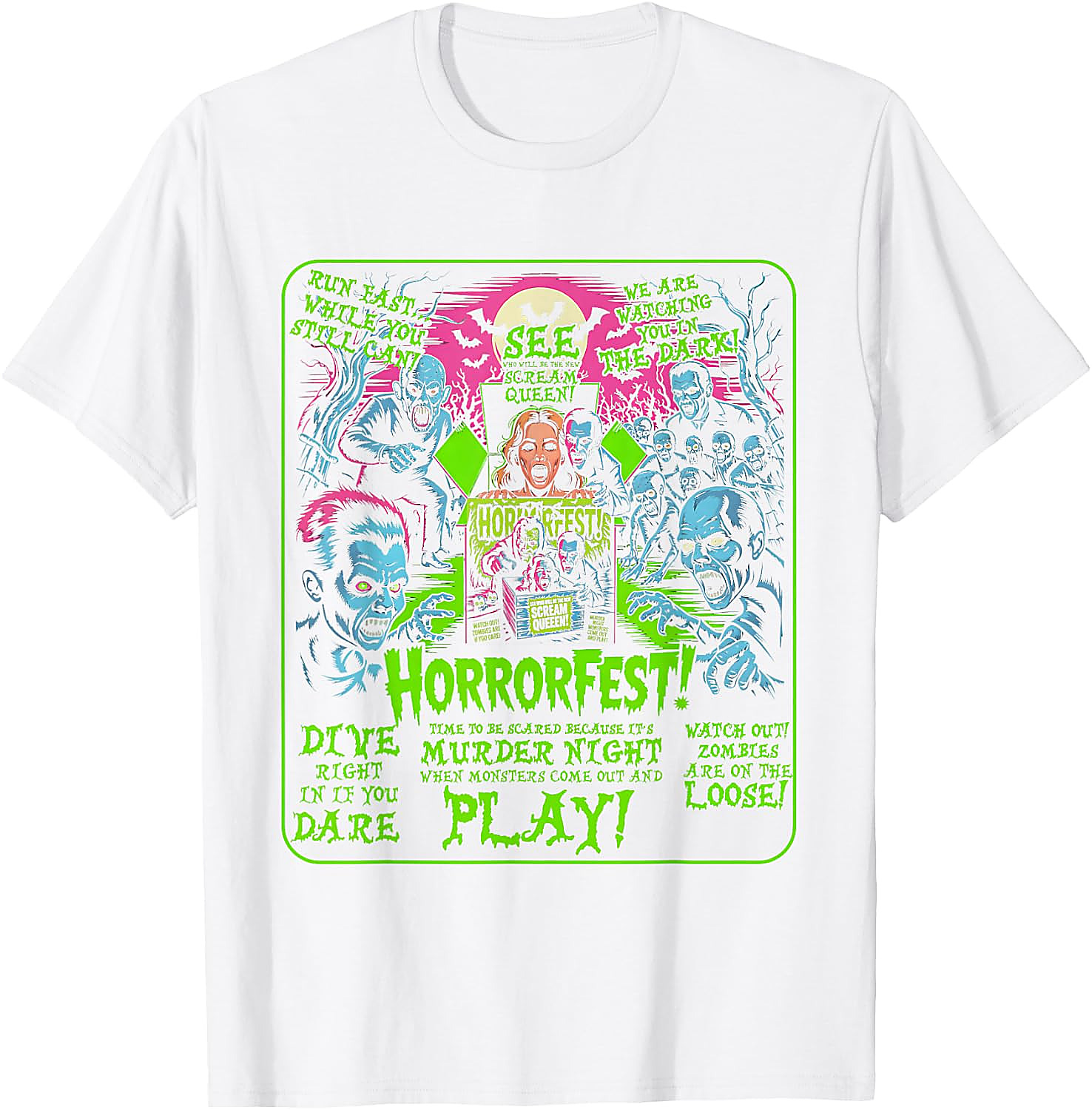 Vintage Horrorfest Poster T-Shirt | Halloween Movie Tee