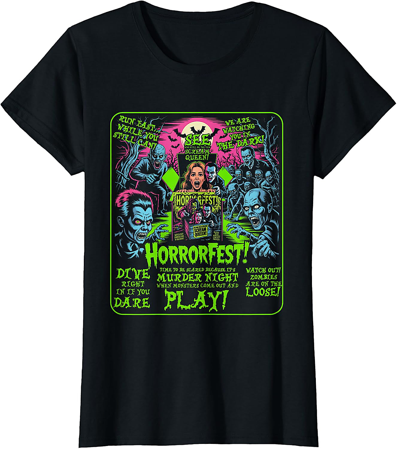 Vintage Horrorfest Poster T-Shirt | Halloween Movie Tee