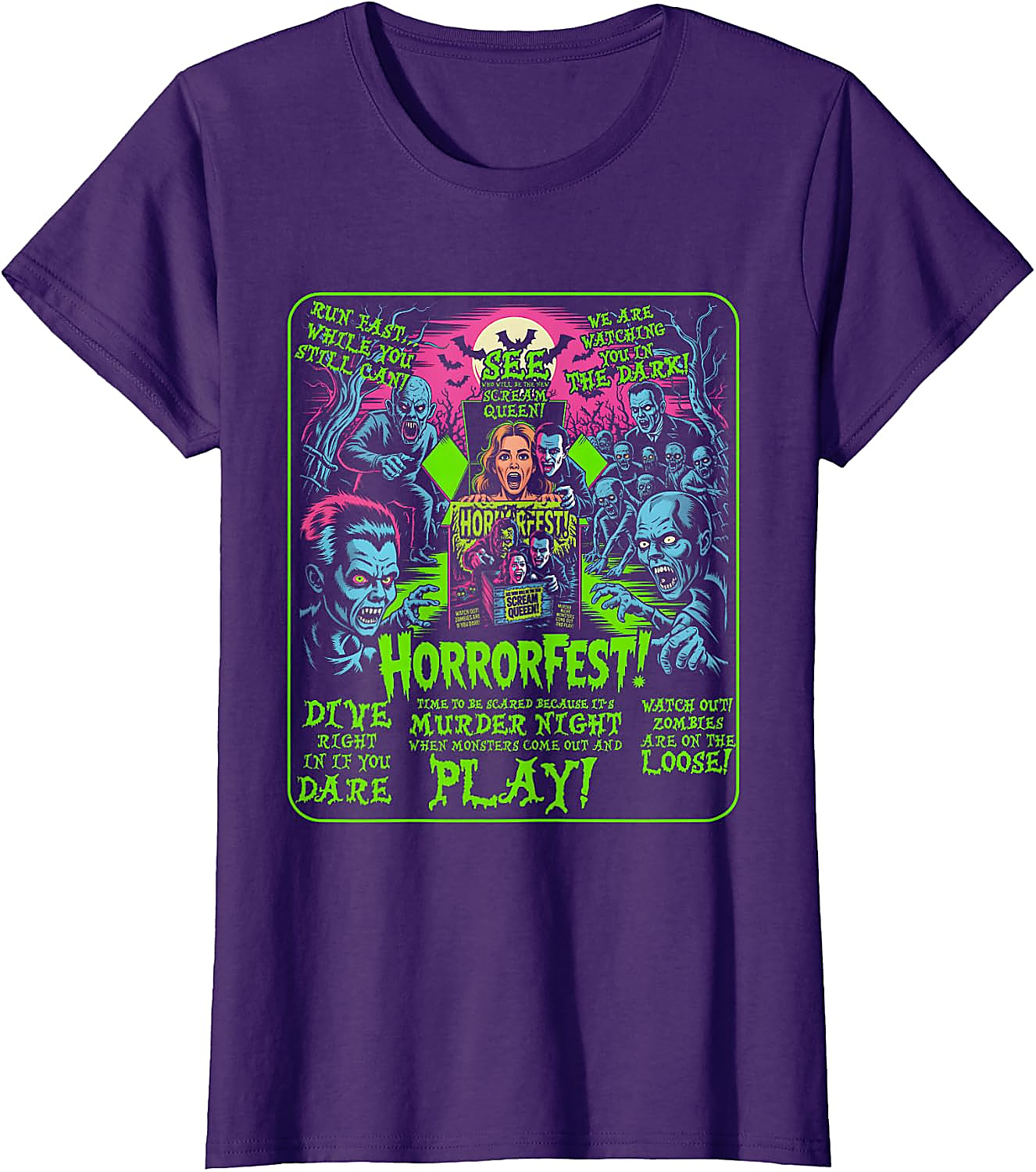 Vintage Horrorfest Poster T-Shirt | Halloween Movie Tee