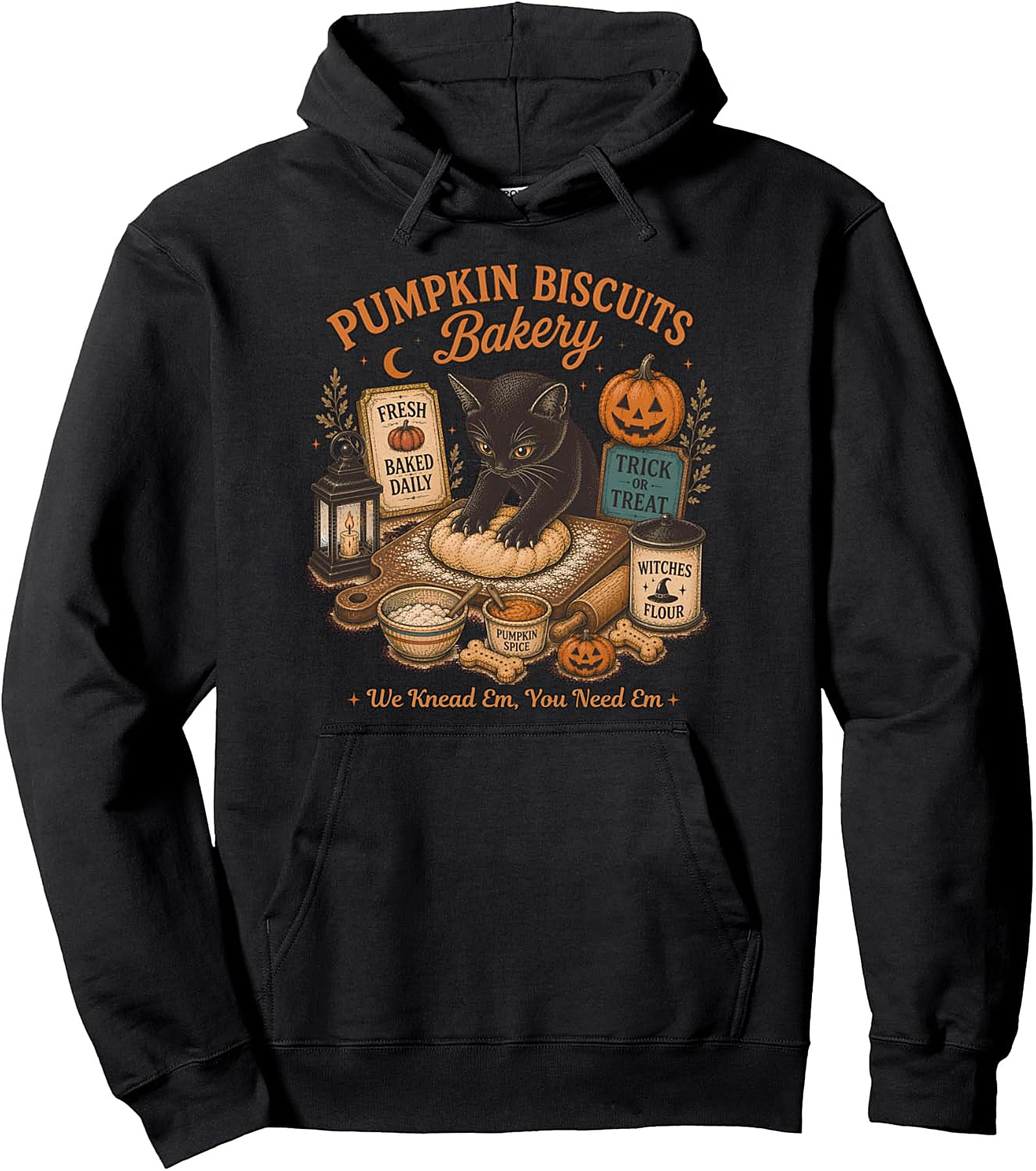 Retro Fall Pullover Hoodie | Cat Bakery Graphic