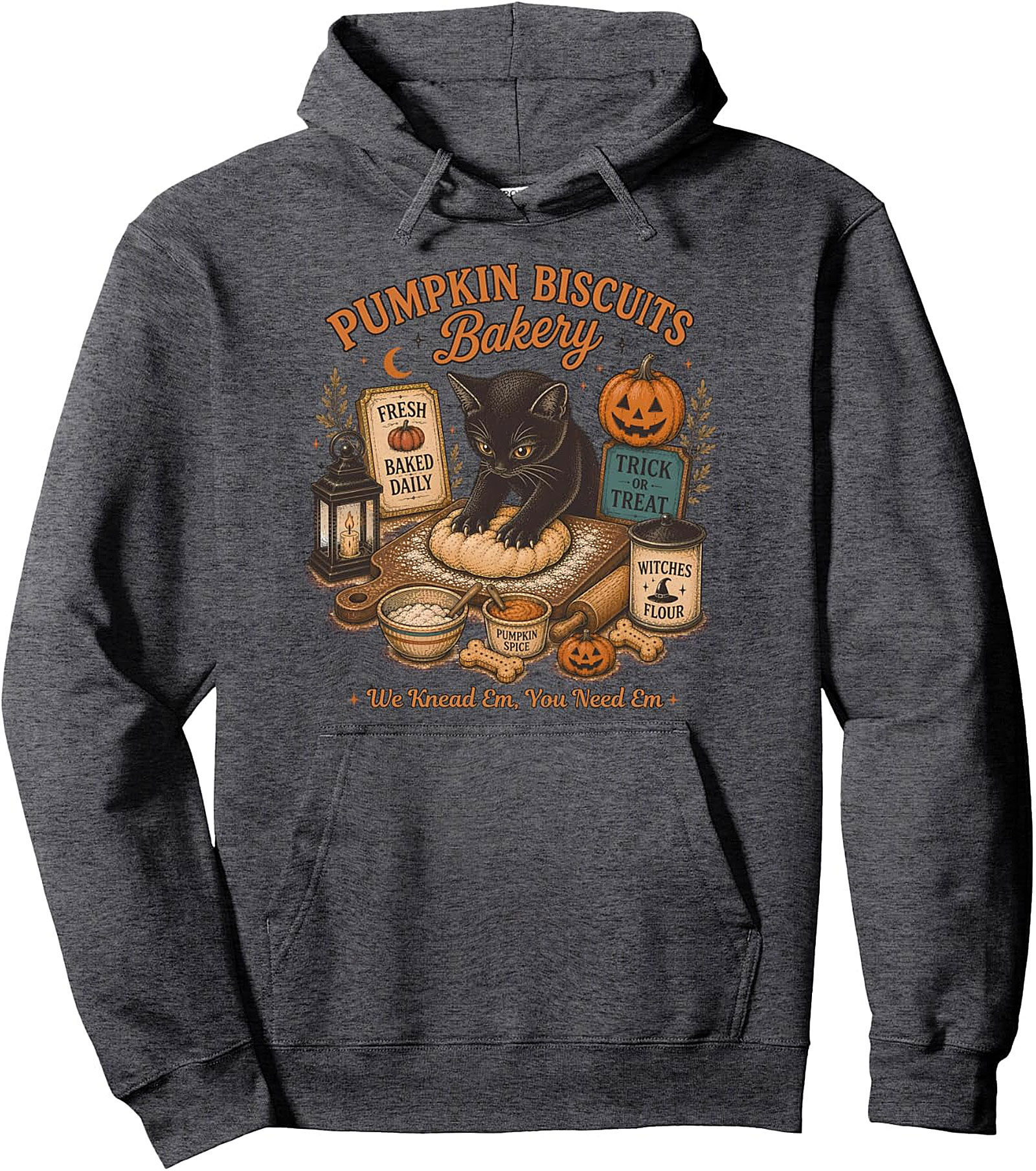 Retro Fall Pullover Hoodie | Cat Bakery Graphic