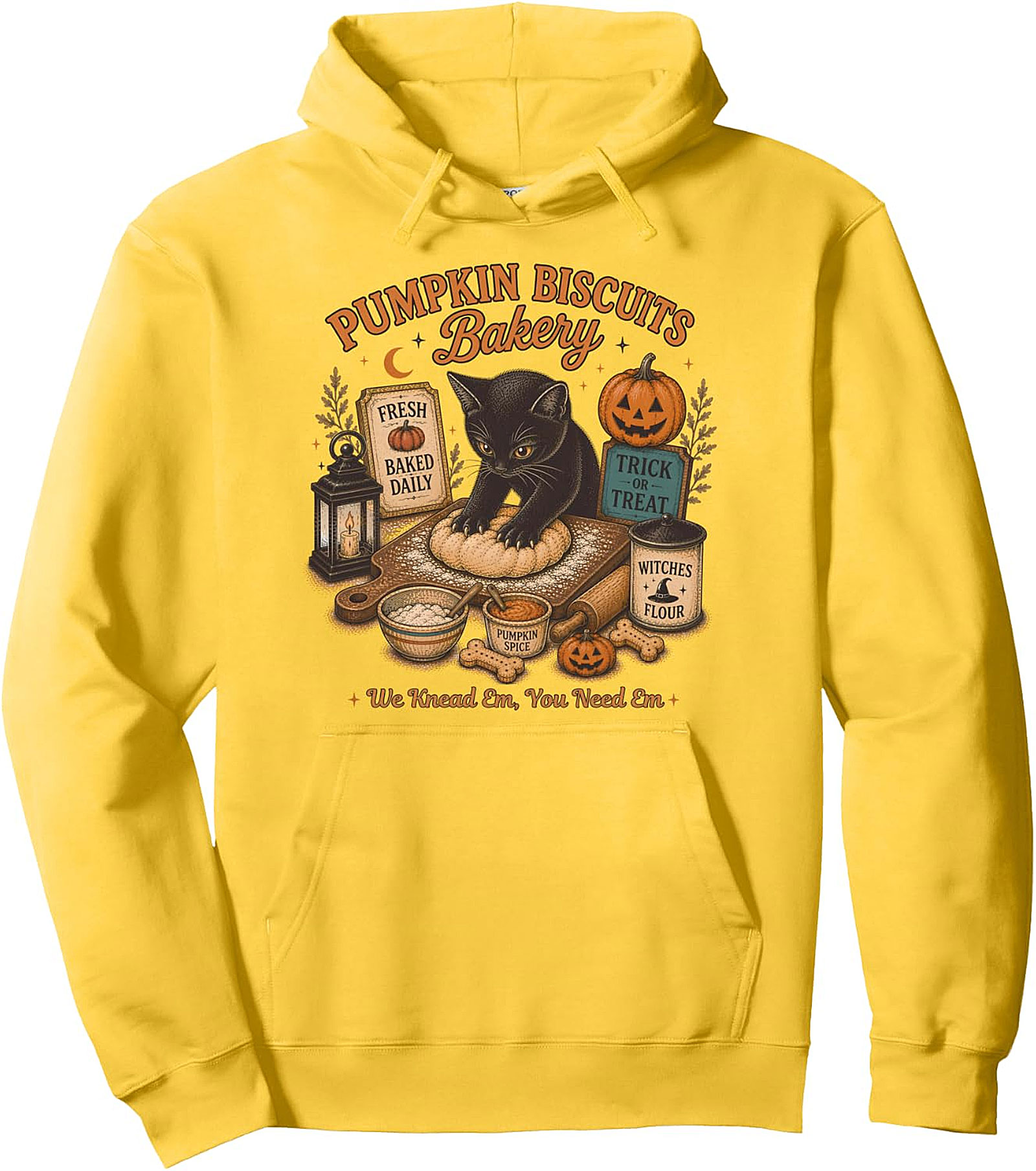 Retro Fall Pullover Hoodie | Cat Bakery Graphic