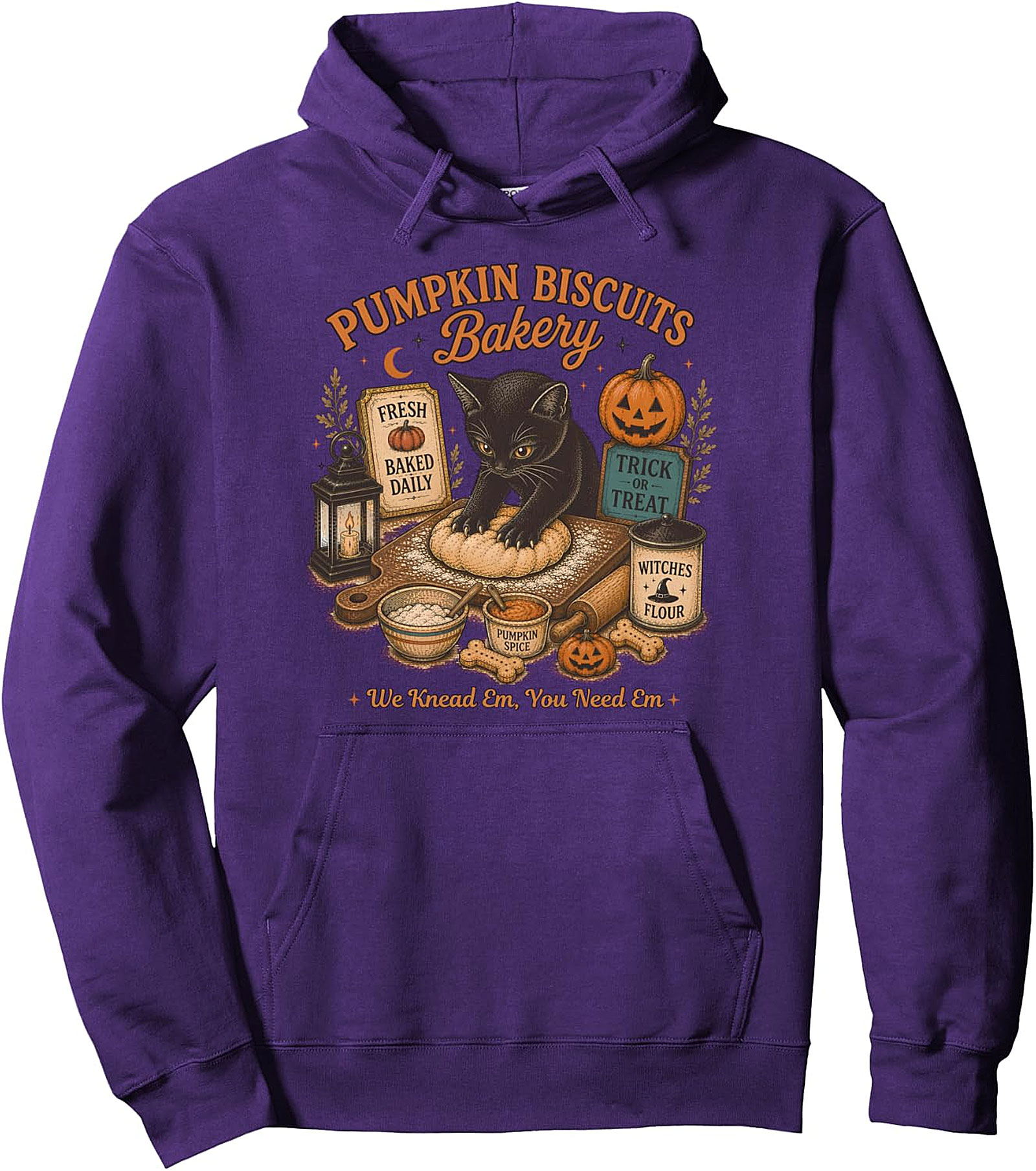 Retro Fall Pullover Hoodie | Cat Bakery Graphic