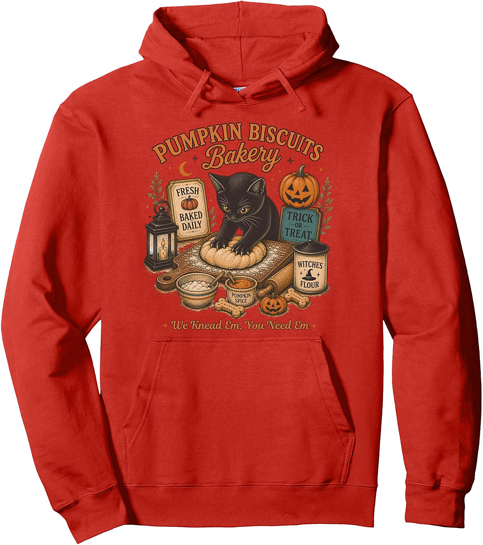 Retro Fall Pullover Hoodie | Cat Bakery Graphic