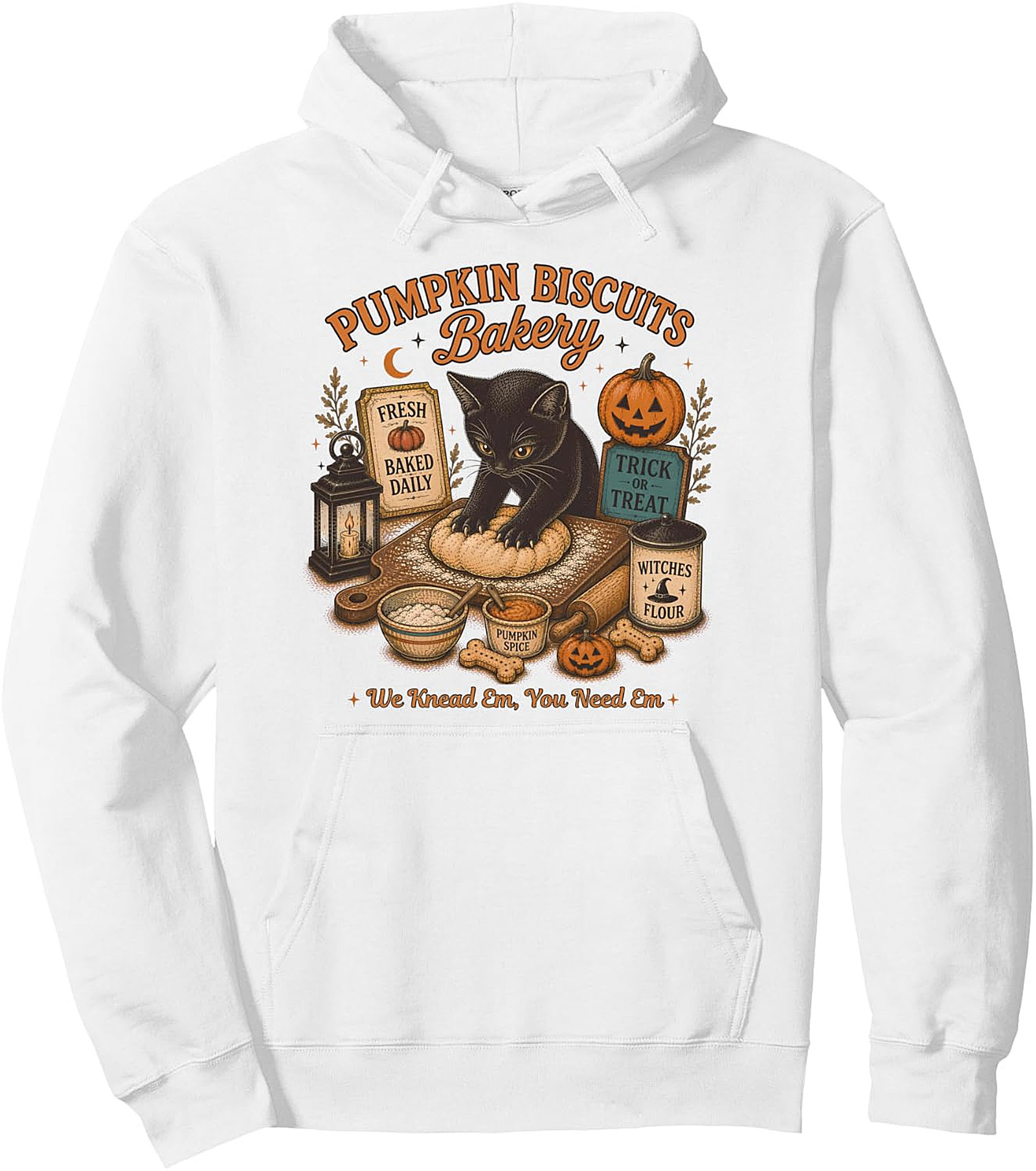 Retro Fall Pullover Hoodie | Cat Bakery Graphic