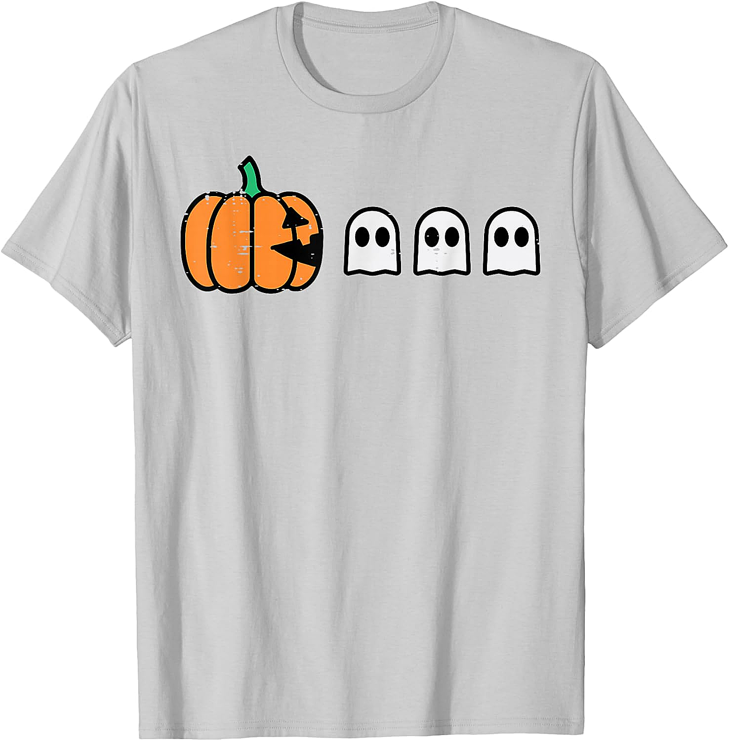 Halloween Gamer Pumpkin Eating Ghost Funny T-Shirt