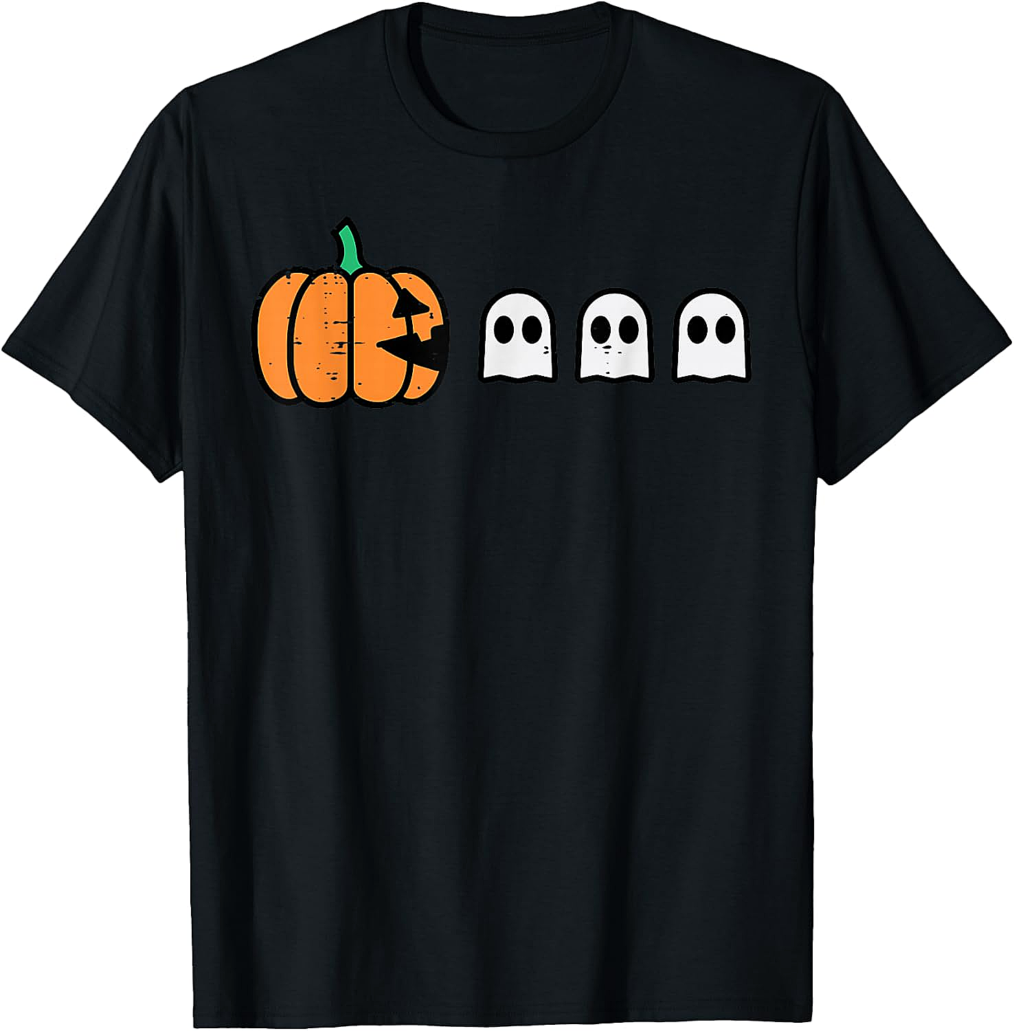 Halloween Gamer Pumpkin Eating Ghost Funny T-Shirt