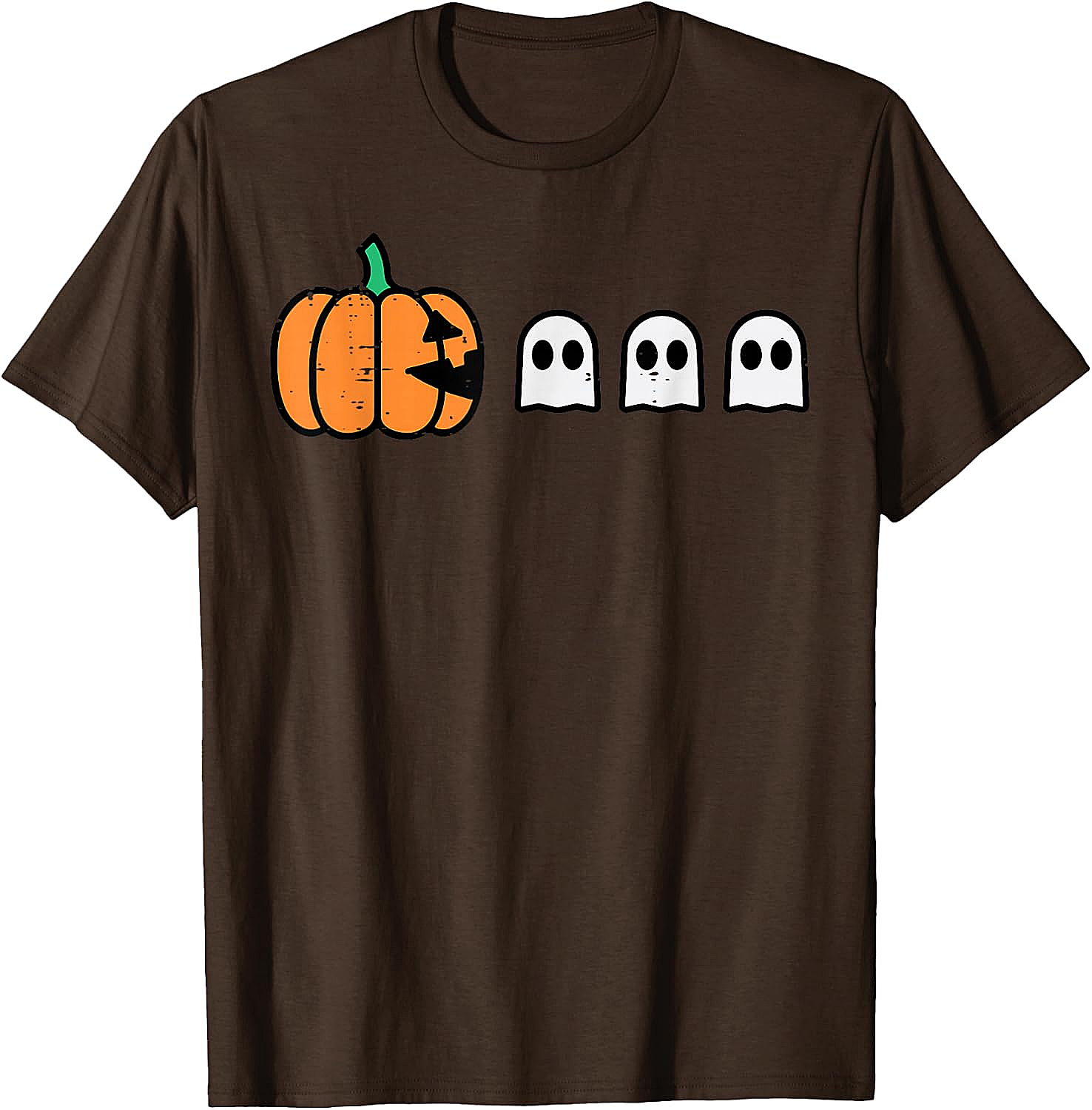 Halloween Gamer Pumpkin Eating Ghost Funny T-Shirt