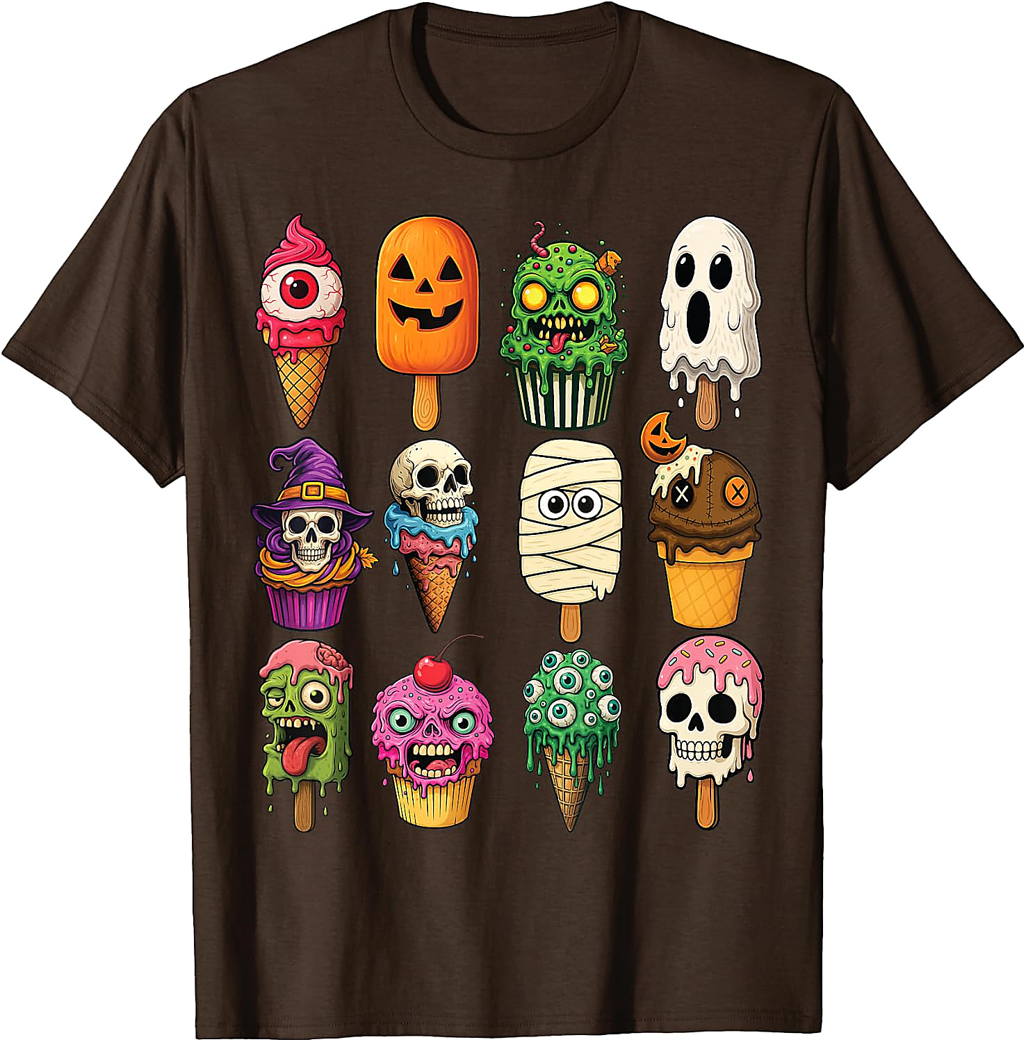 Halloween Ice Cream Monsters T-Shirt | Funny Scary Tee