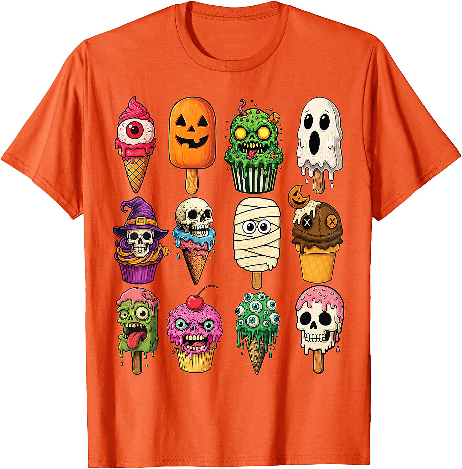Halloween Ice Cream Monsters T-Shirt | Funny Scary Tee