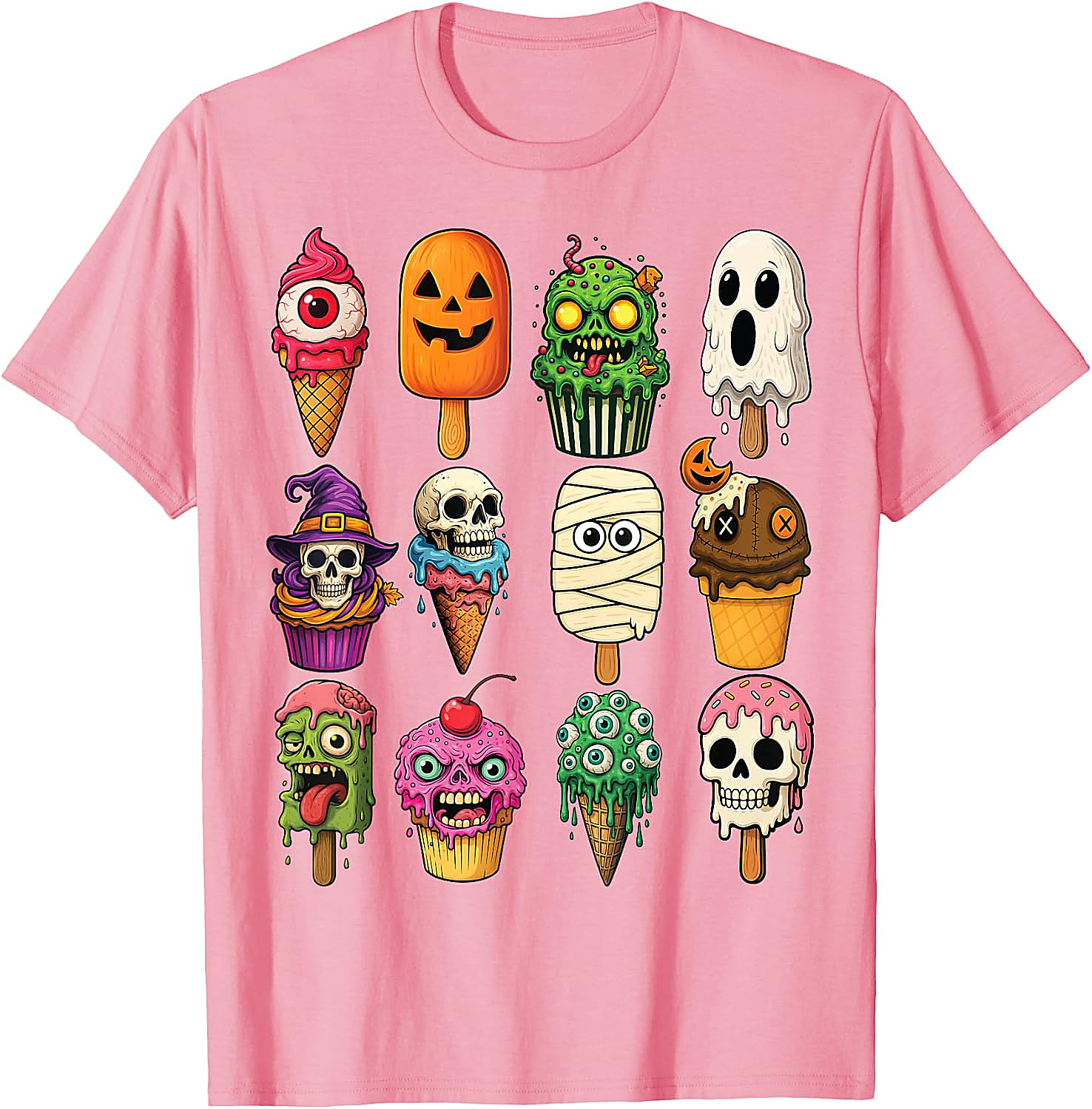 Halloween Ice Cream Monsters T-Shirt | Funny Scary Tee