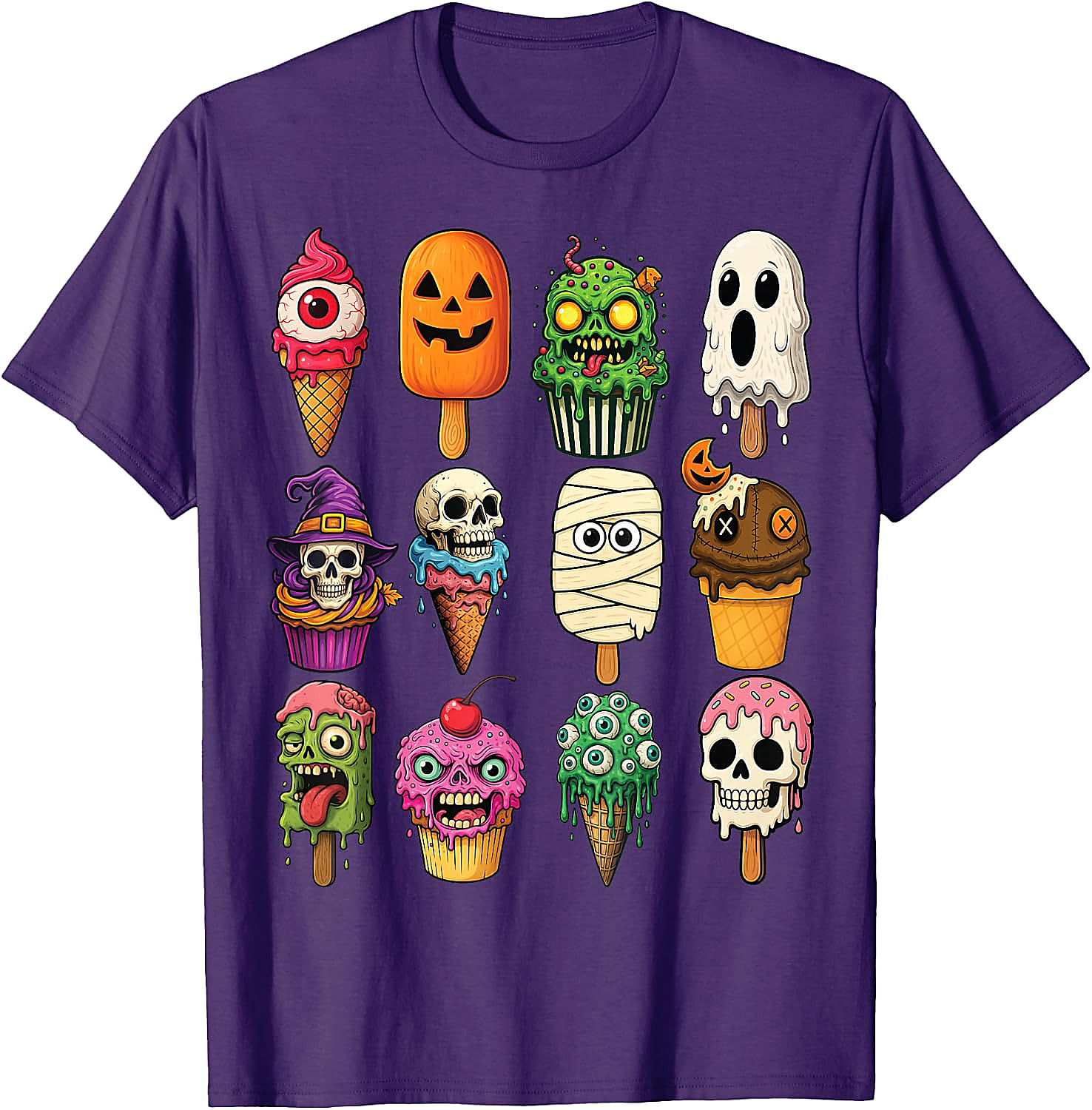 Halloween Ice Cream Monsters T-Shirt | Funny Scary Tee