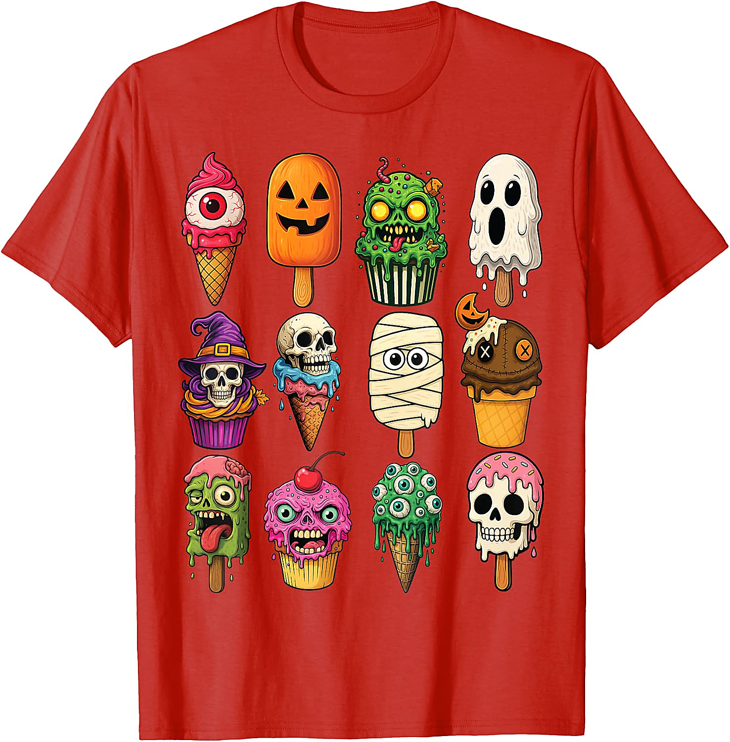 Halloween Ice Cream Monsters T-Shirt | Funny Scary Tee