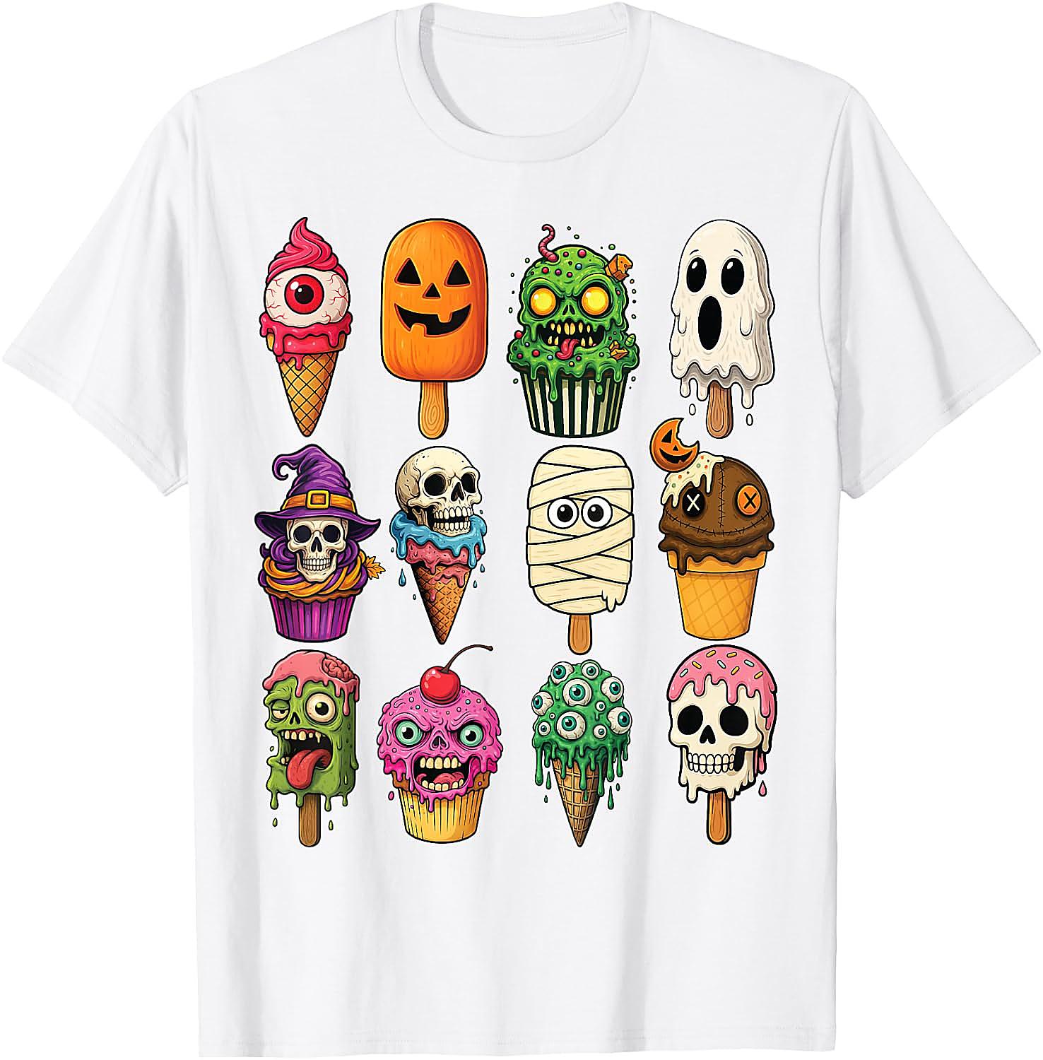 Halloween Ice Cream Monsters T-Shirt | Funny Scary Tee