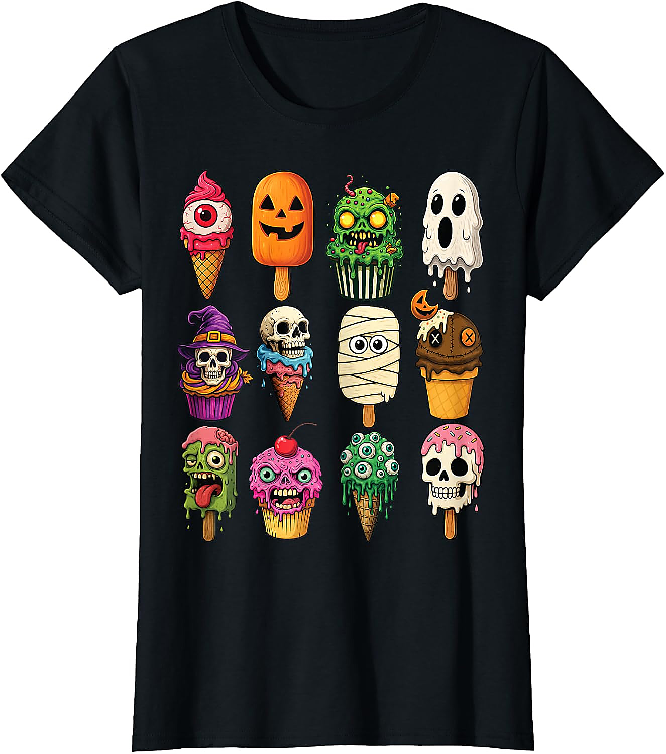 Halloween Ice Cream Monsters T-Shirt | Funny Scary Tee