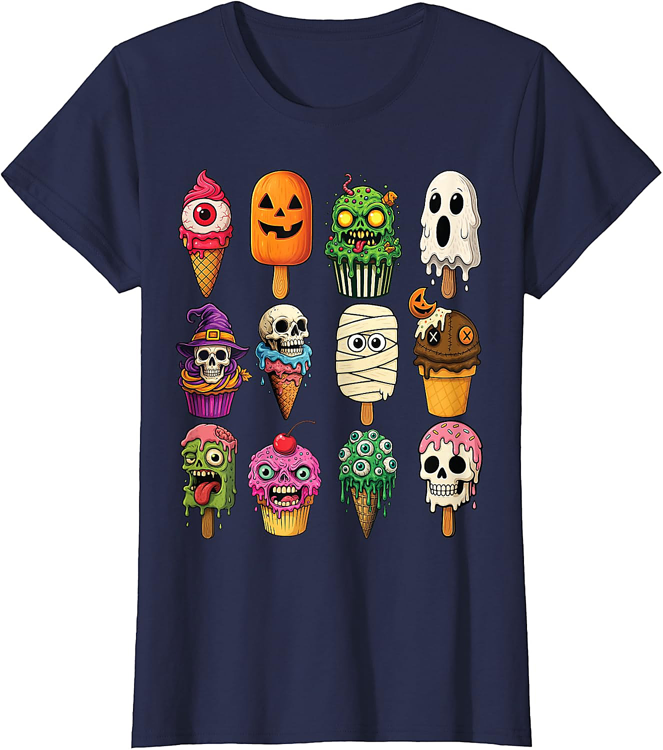 Halloween Ice Cream Monsters T-Shirt | Funny Scary Tee