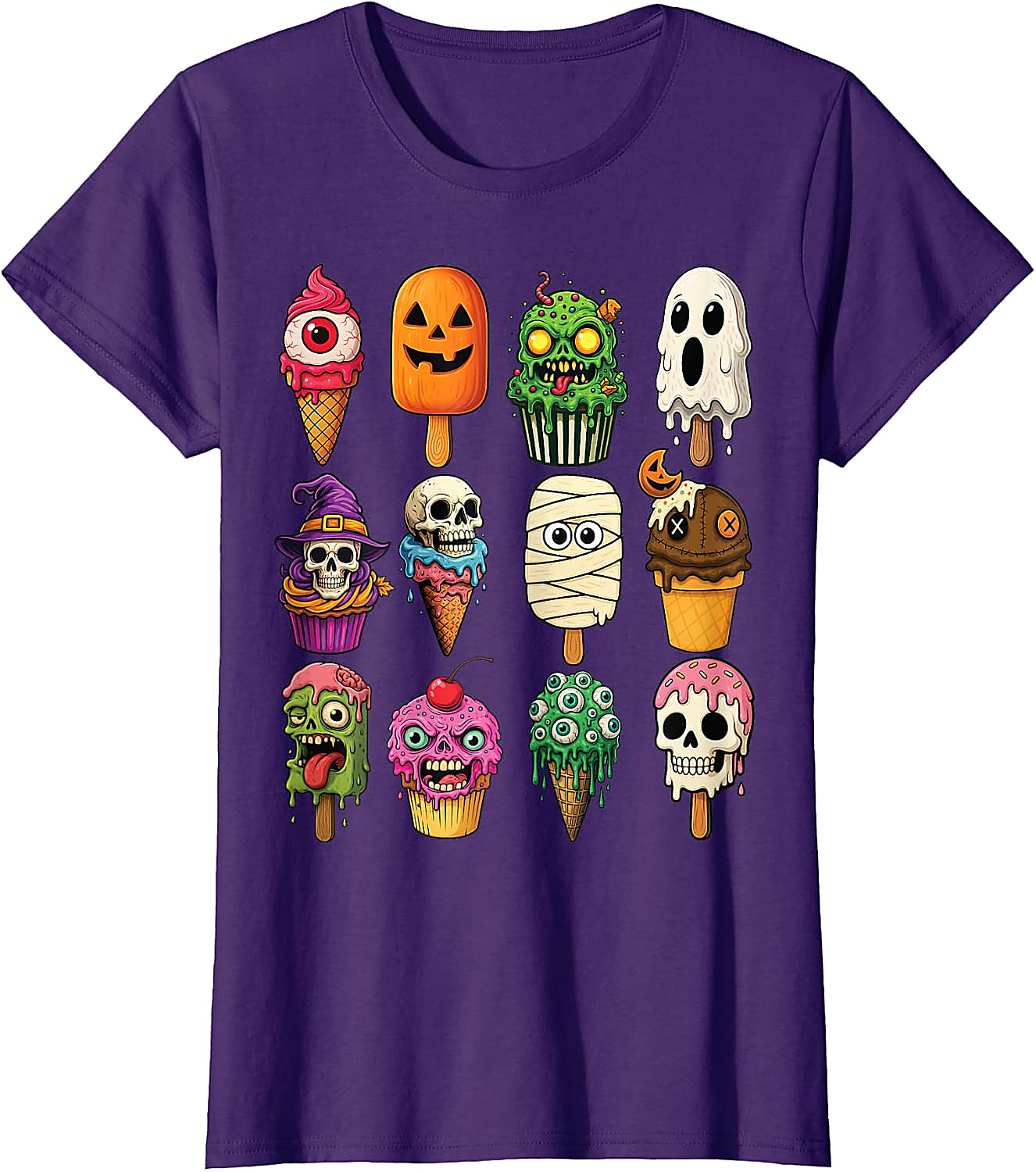 Halloween Ice Cream Monsters T-Shirt | Funny Scary Tee