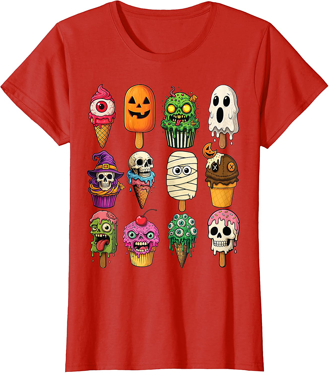 Halloween Ice Cream Monsters T-Shirt | Funny Scary Tee