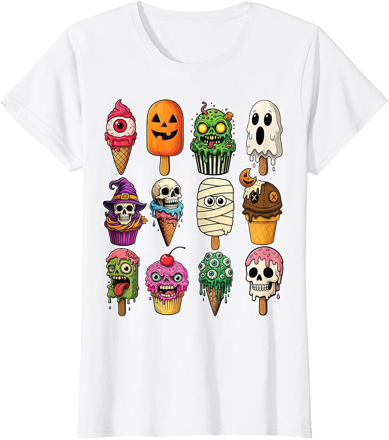 Halloween Ice Cream Monsters T-Shirt | Funny Scary Tee