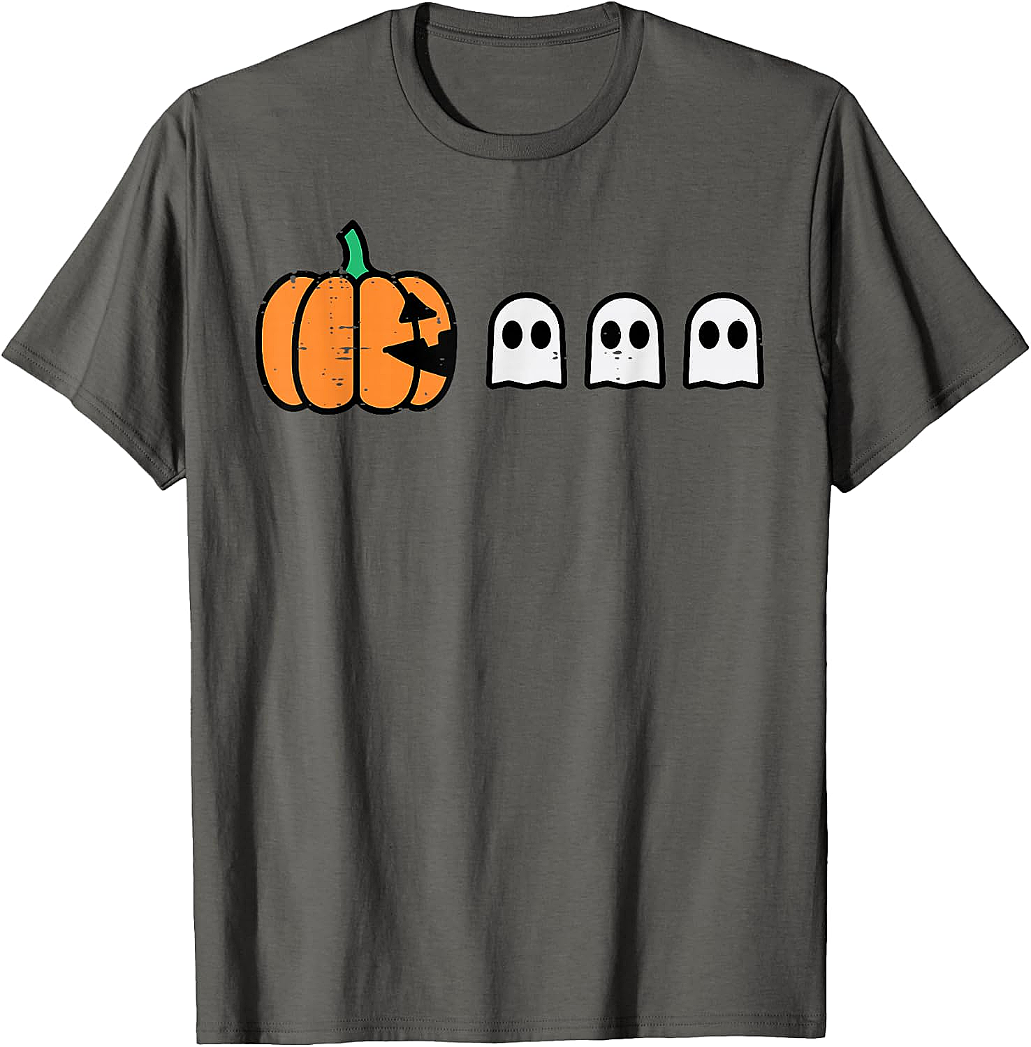 Halloween Gamer Pumpkin Eating Ghost Funny T-Shirt