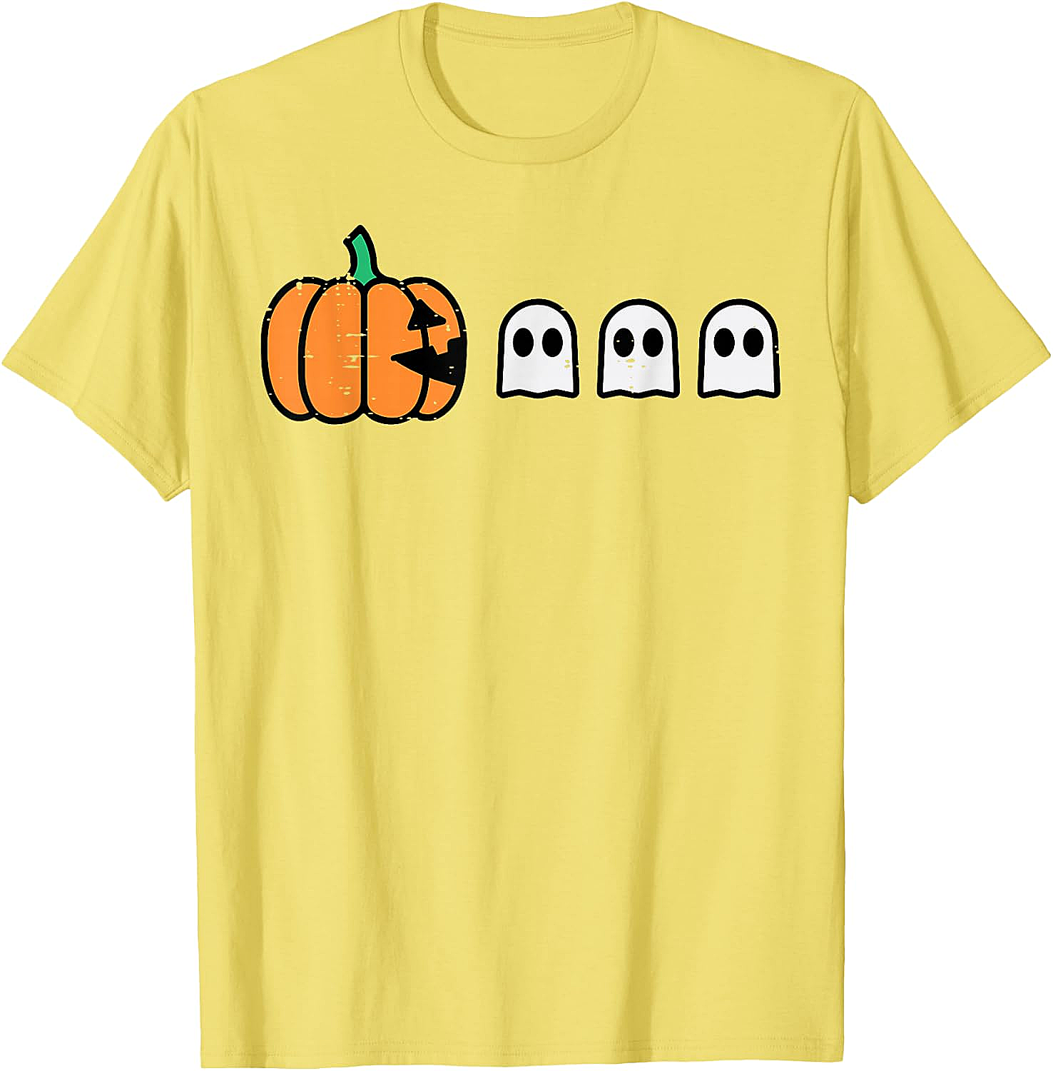 Halloween Gamer Pumpkin Eating Ghost Funny T-Shirt
