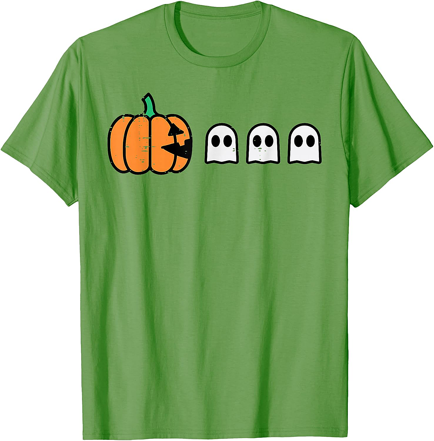 Halloween Gamer Pumpkin Eating Ghost Funny T-Shirt