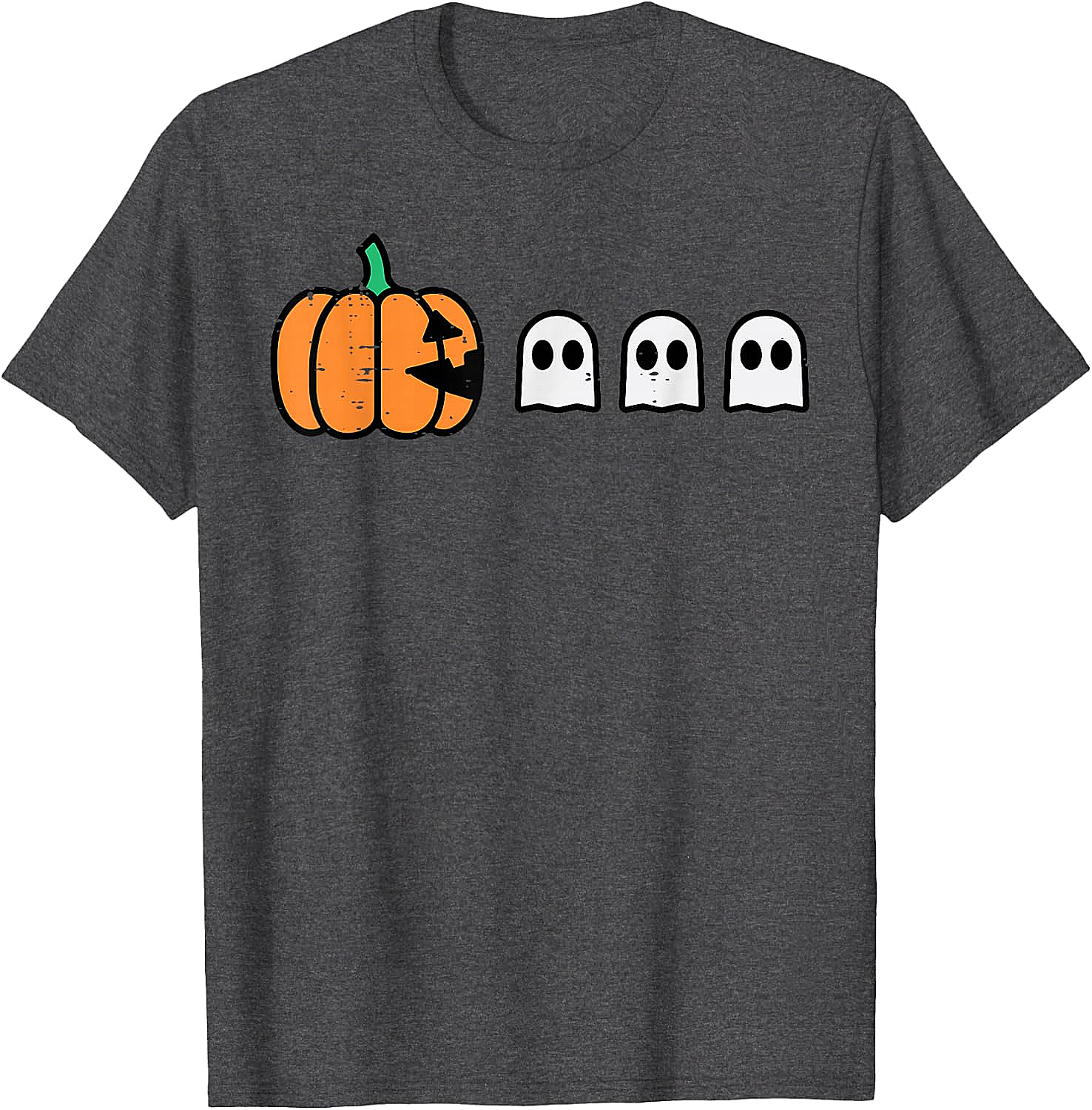 Halloween Gamer Pumpkin Eating Ghost Funny T-Shirt