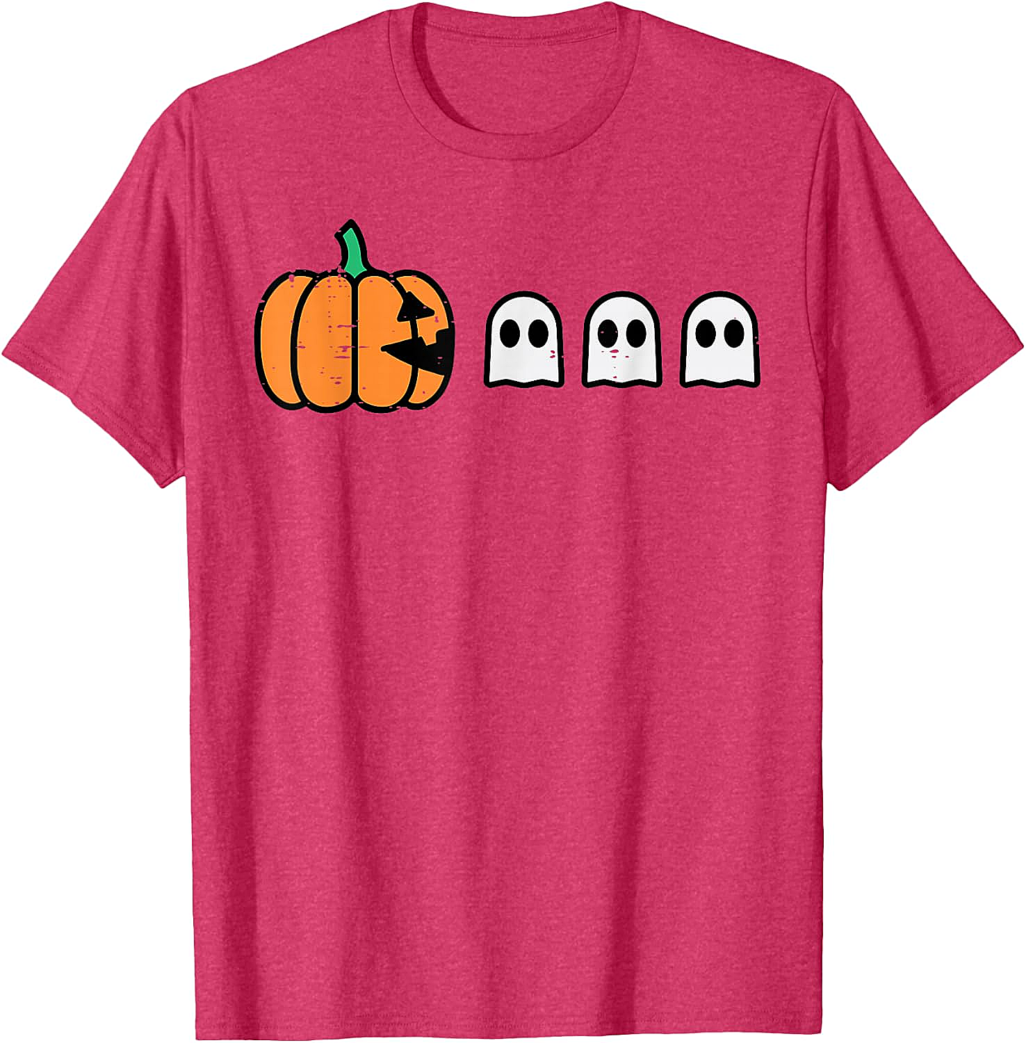 Halloween Gamer Pumpkin Eating Ghost Funny T-Shirt