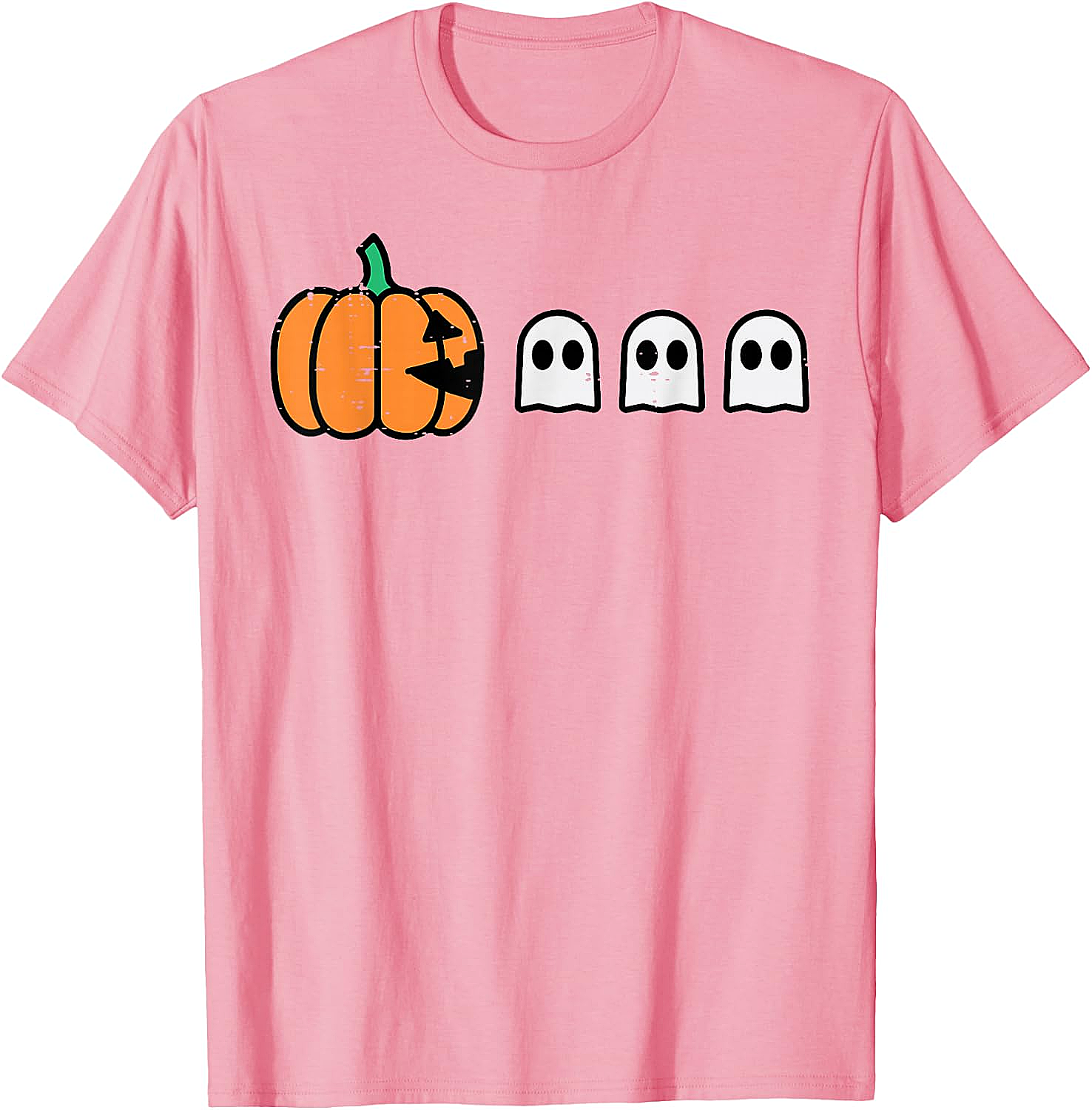 Halloween Gamer Pumpkin Eating Ghost Funny T-Shirt