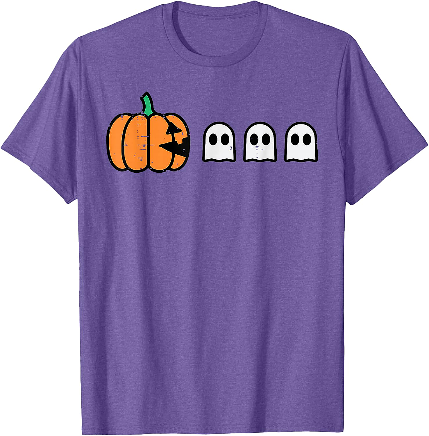 Halloween Gamer Pumpkin Eating Ghost Funny T-Shirt