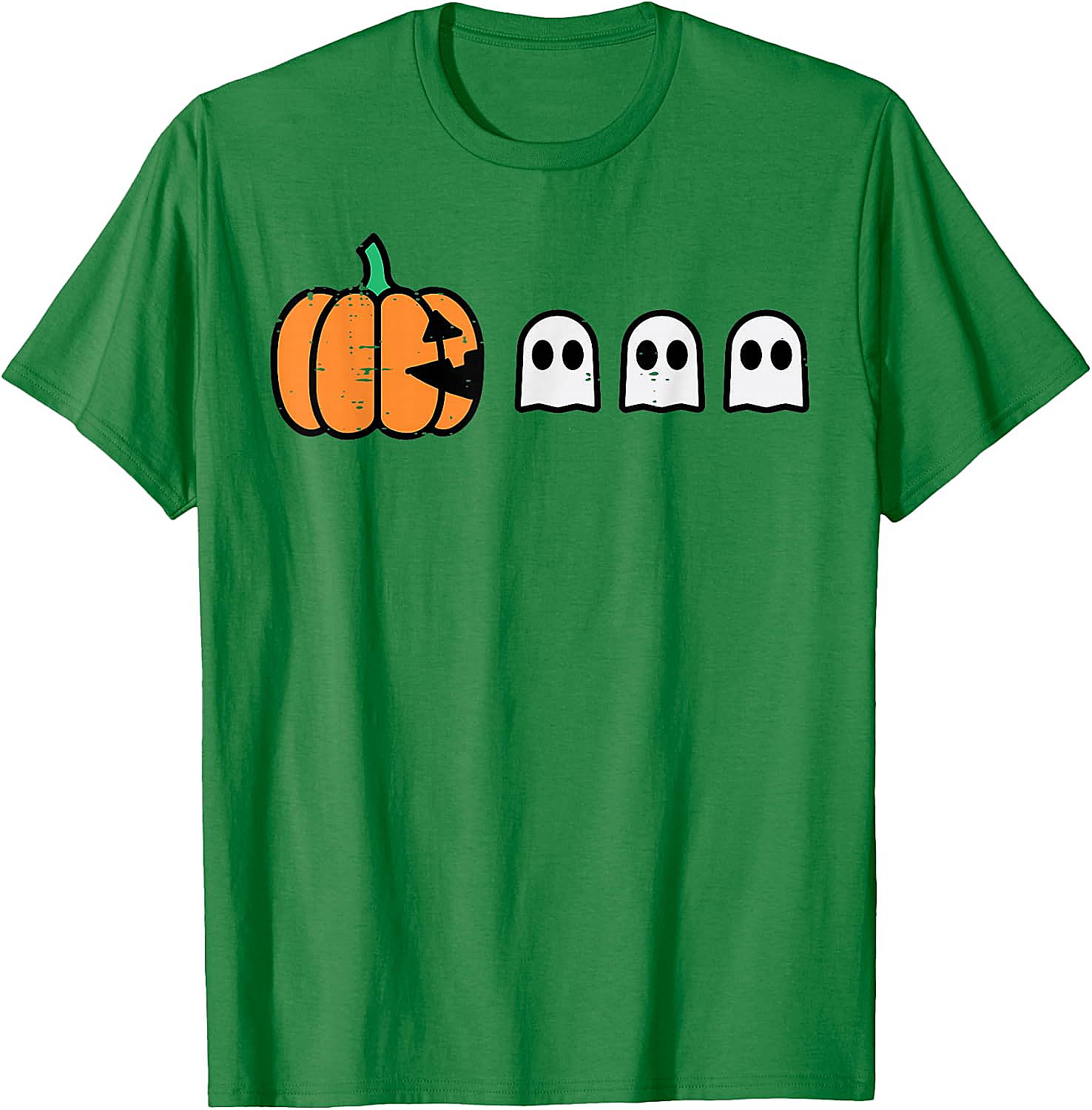 Halloween Gamer Pumpkin Eating Ghost Funny T-Shirt