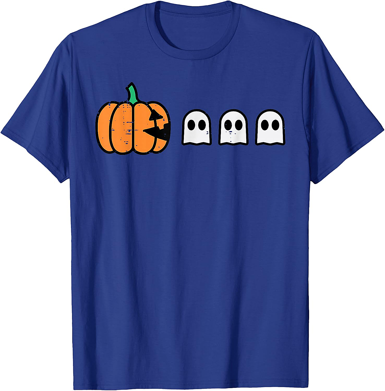 Halloween Gamer Pumpkin Eating Ghost Funny T-Shirt