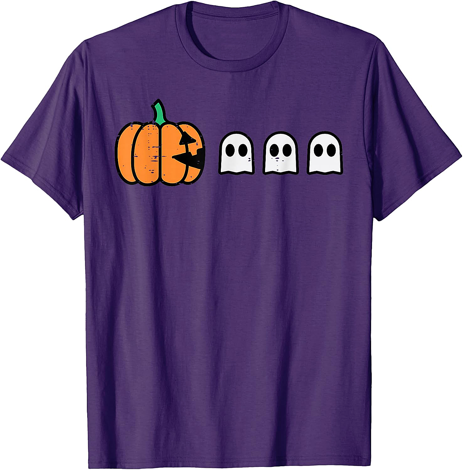 Halloween Gamer Pumpkin Eating Ghost Funny T-Shirt