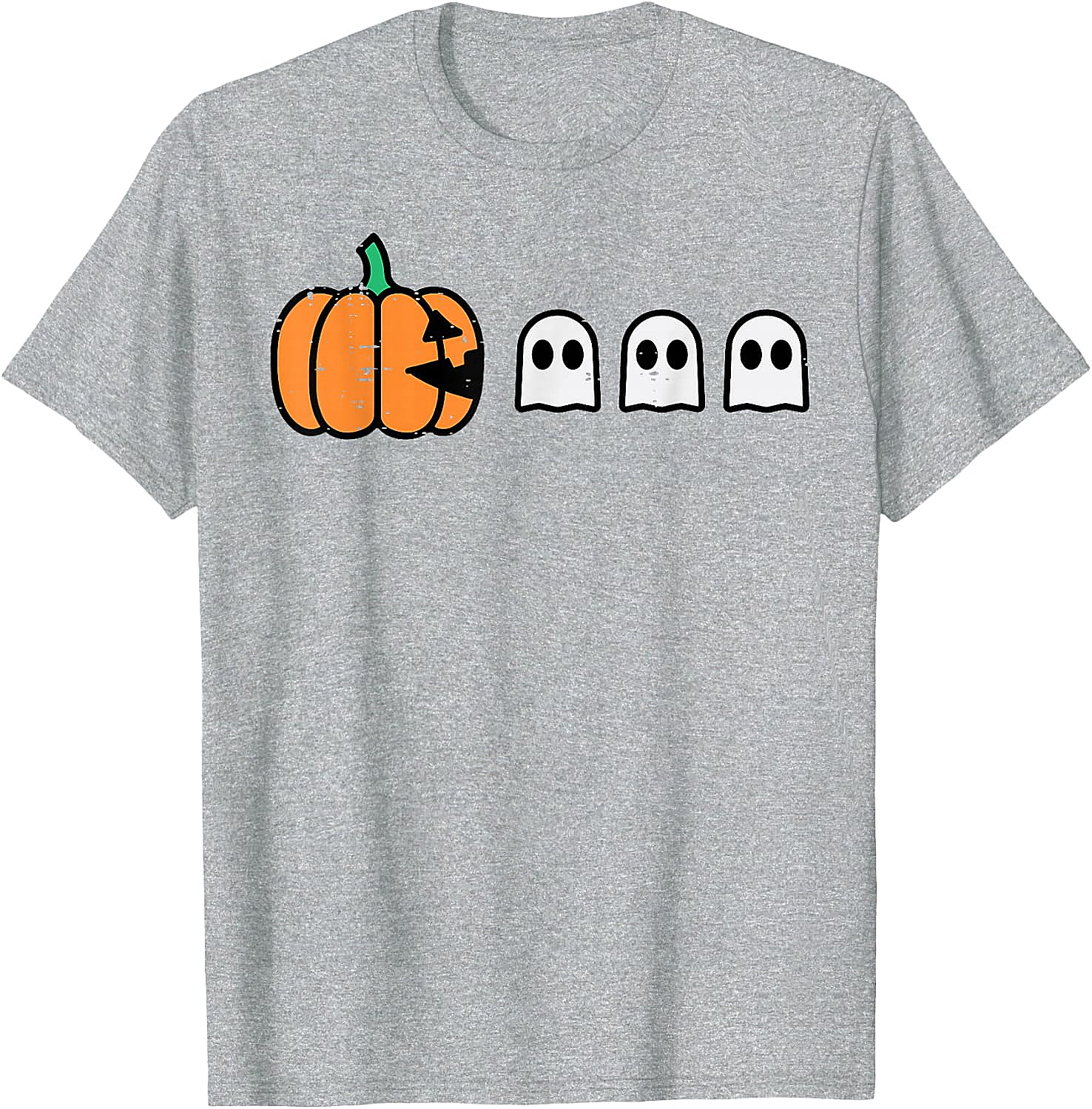 Halloween Gamer Pumpkin Eating Ghost Funny T-Shirt