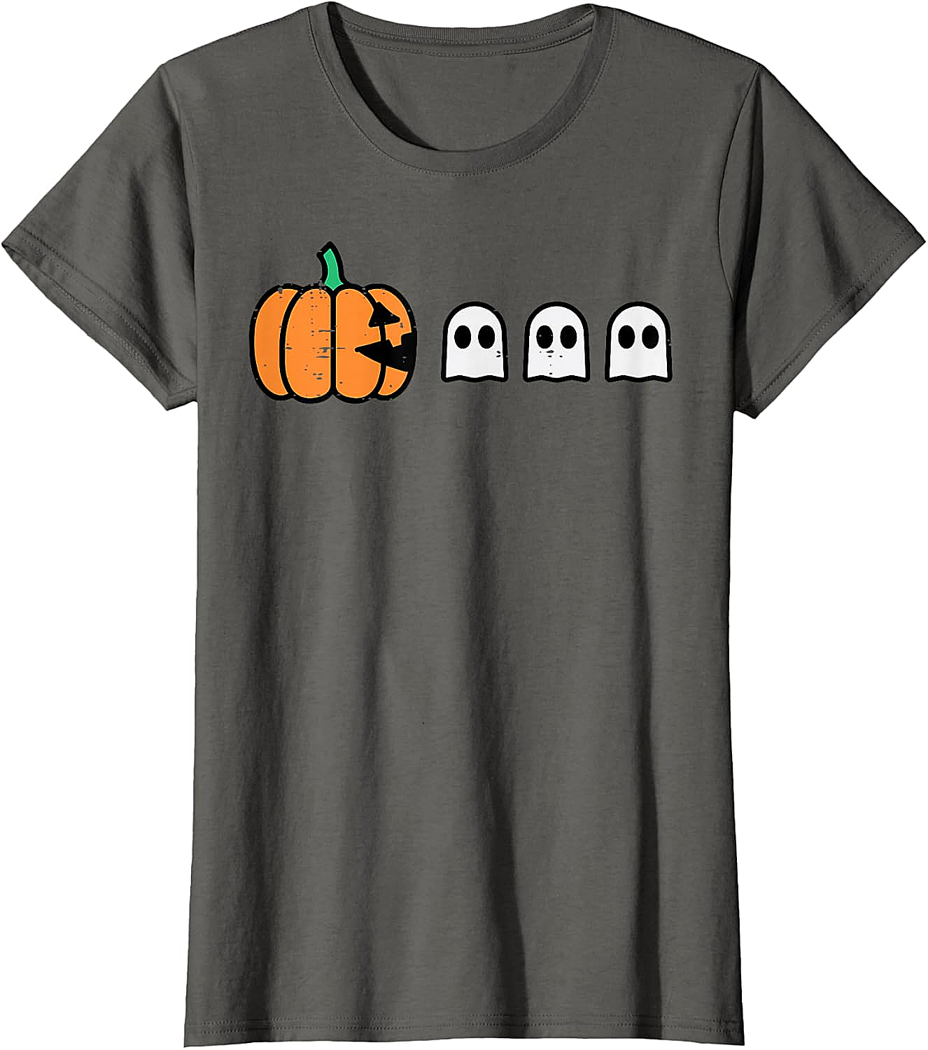 Halloween Gamer Pumpkin Eating Ghost Funny T-Shirt
