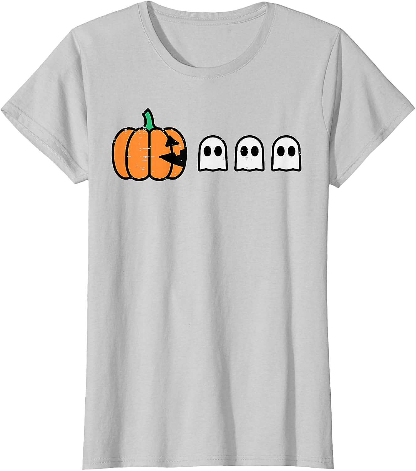Halloween Gamer Pumpkin Eating Ghost Funny T-Shirt