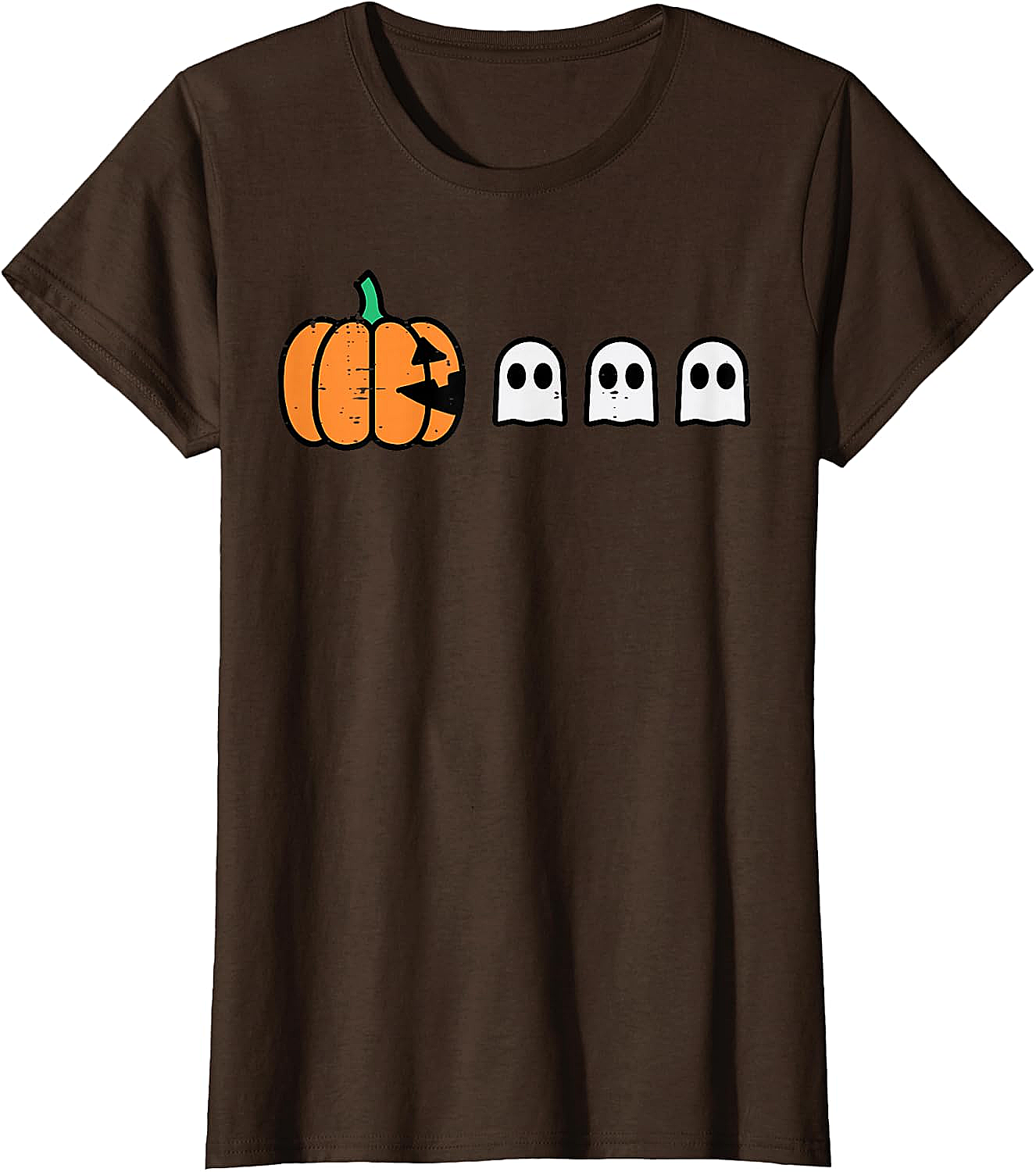 Halloween Gamer Pumpkin Eating Ghost Funny T-Shirt