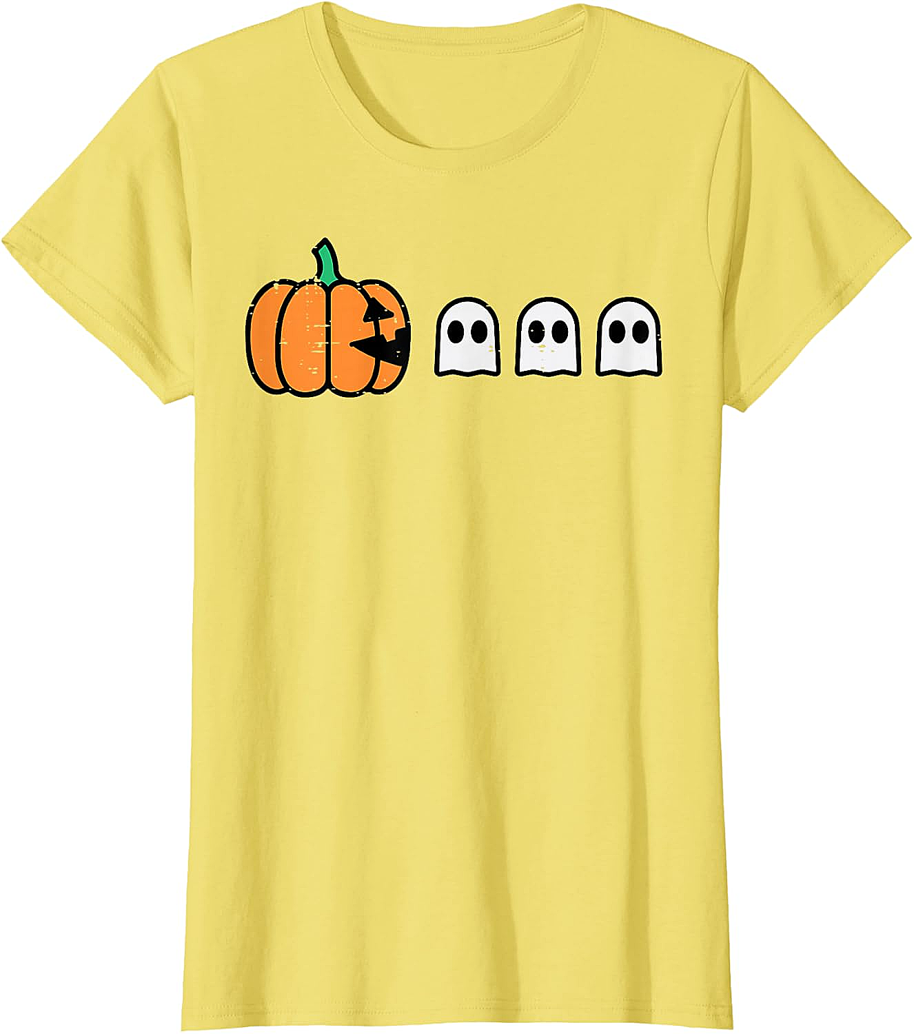 Halloween Gamer Pumpkin Eating Ghost Funny T-Shirt