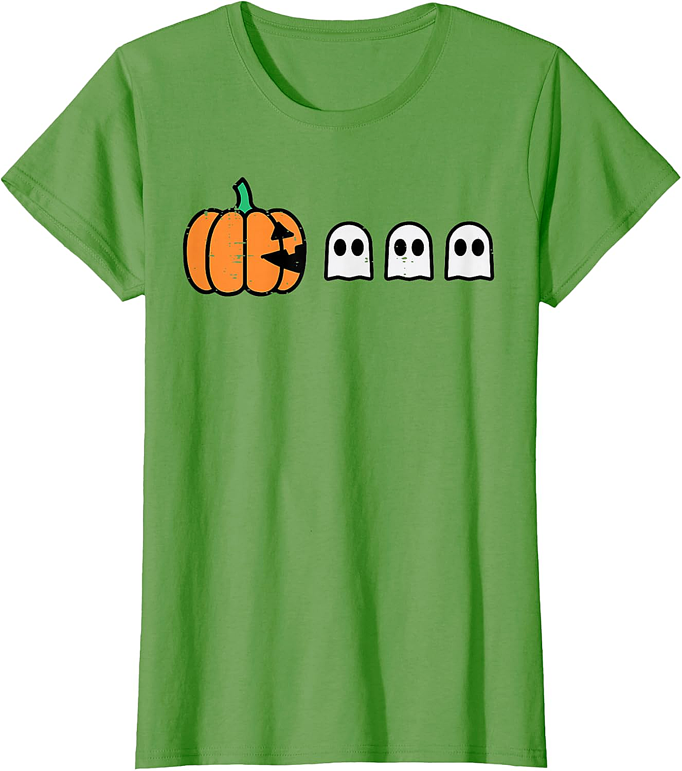 Halloween Gamer Pumpkin Eating Ghost Funny T-Shirt