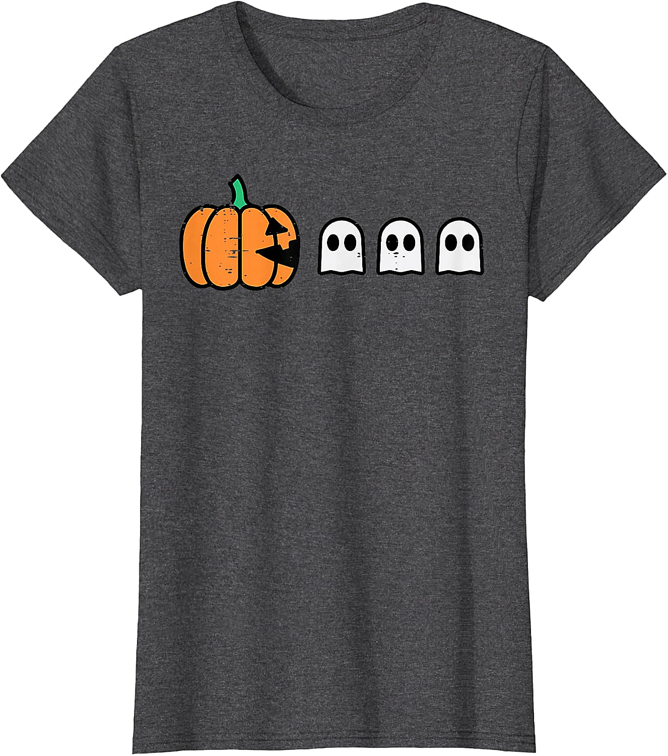 Halloween Gamer Pumpkin Eating Ghost Funny T-Shirt