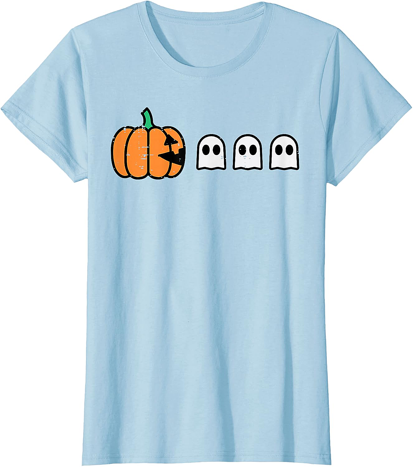 Halloween Gamer Pumpkin Eating Ghost Funny T-Shirt