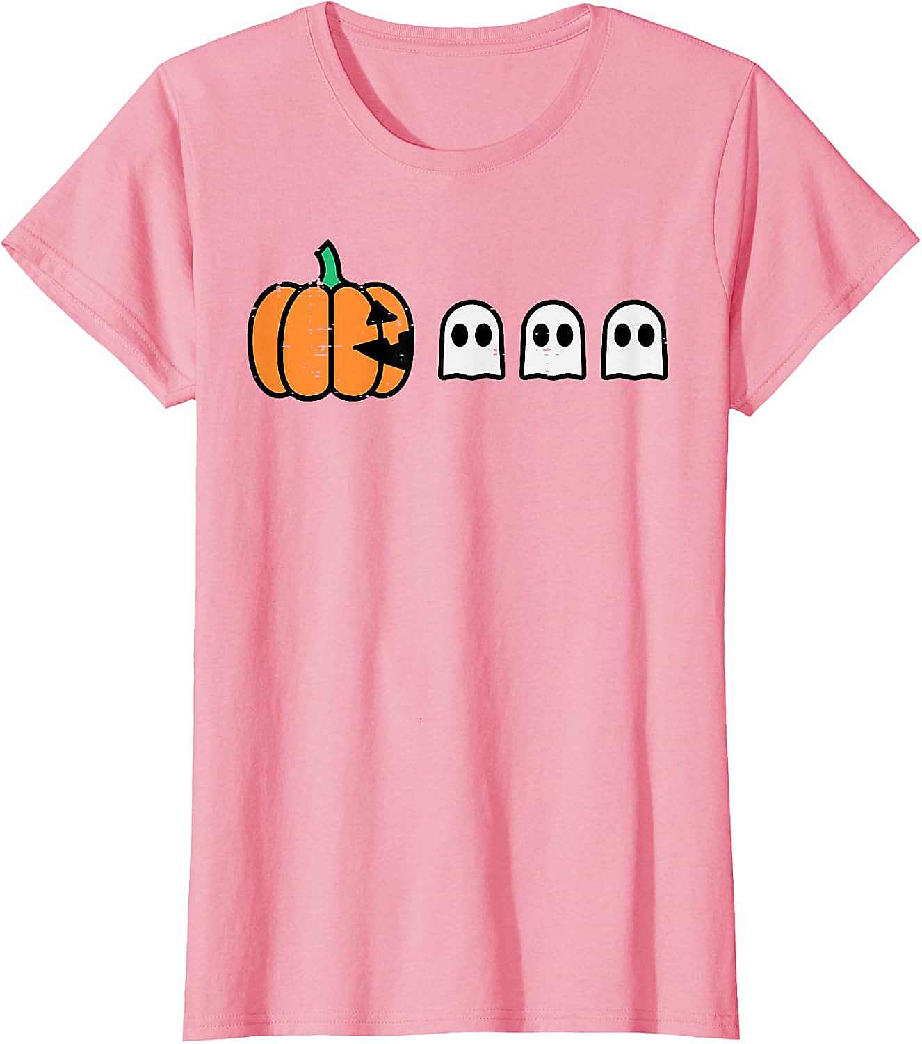 Halloween Gamer Pumpkin Eating Ghost Funny T-Shirt