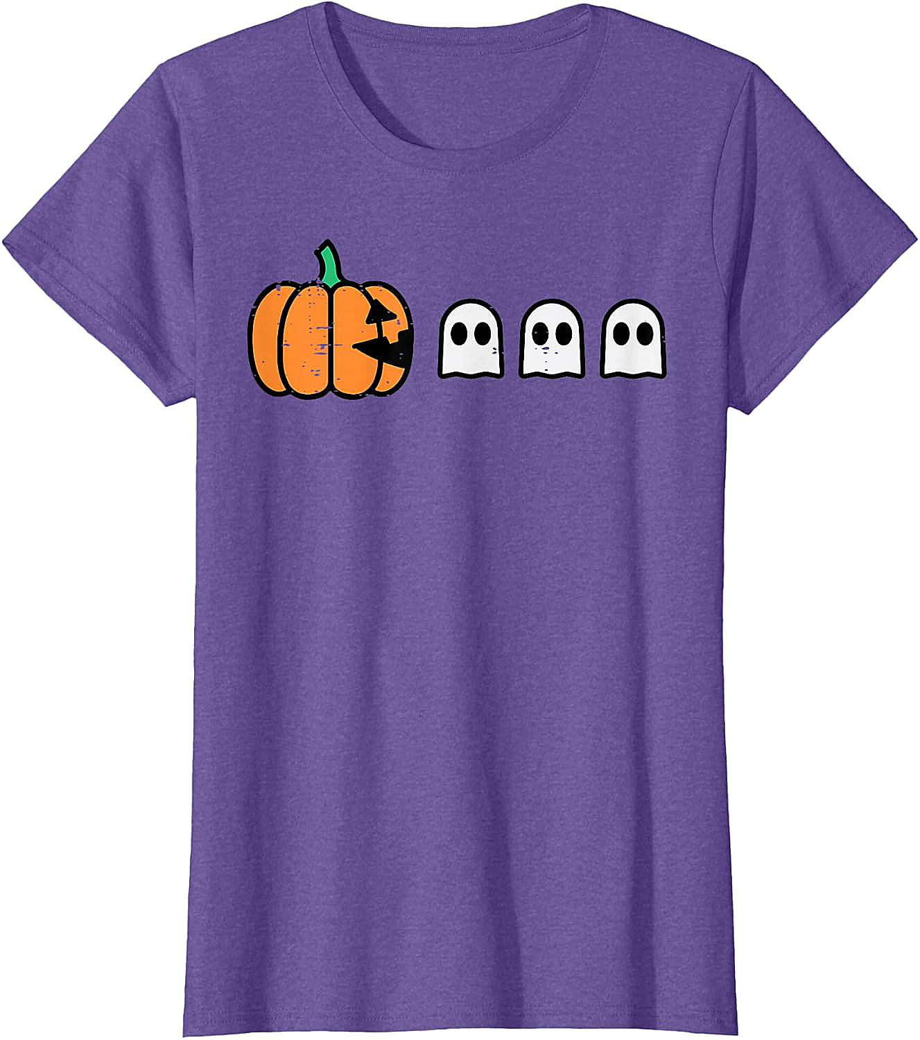Halloween Gamer Pumpkin Eating Ghost Funny T-Shirt
