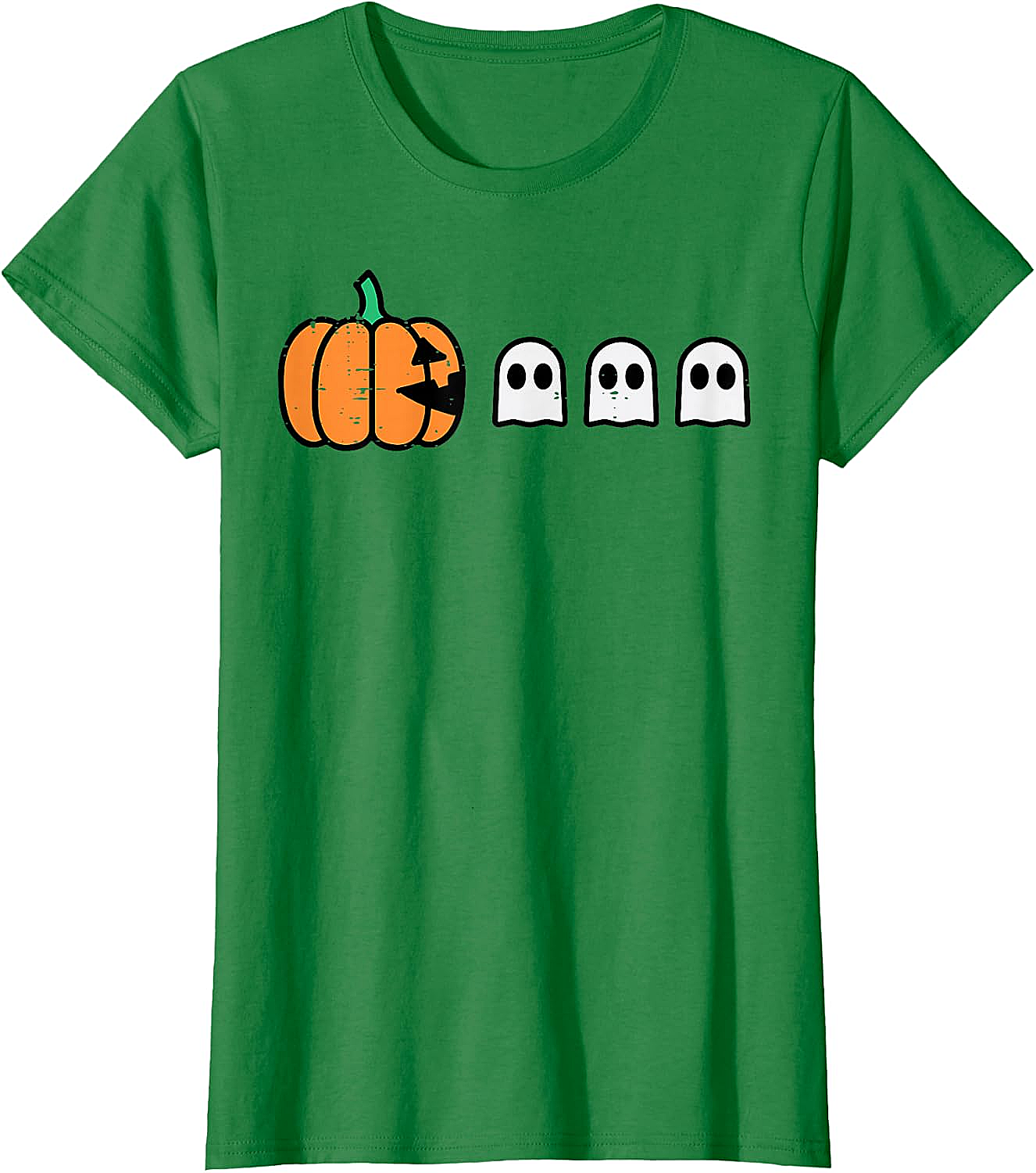 Halloween Gamer Pumpkin Eating Ghost Funny T-Shirt