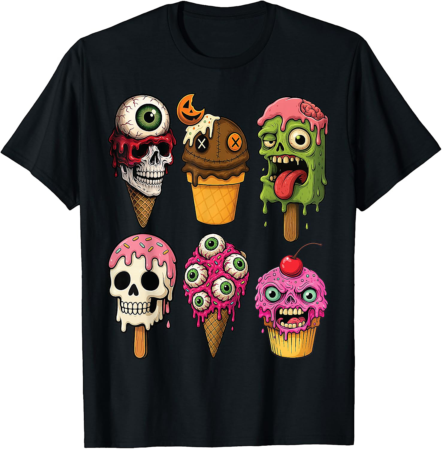 Halloween Ice Cream Monsters T-Shirt | Funny Horror Tee