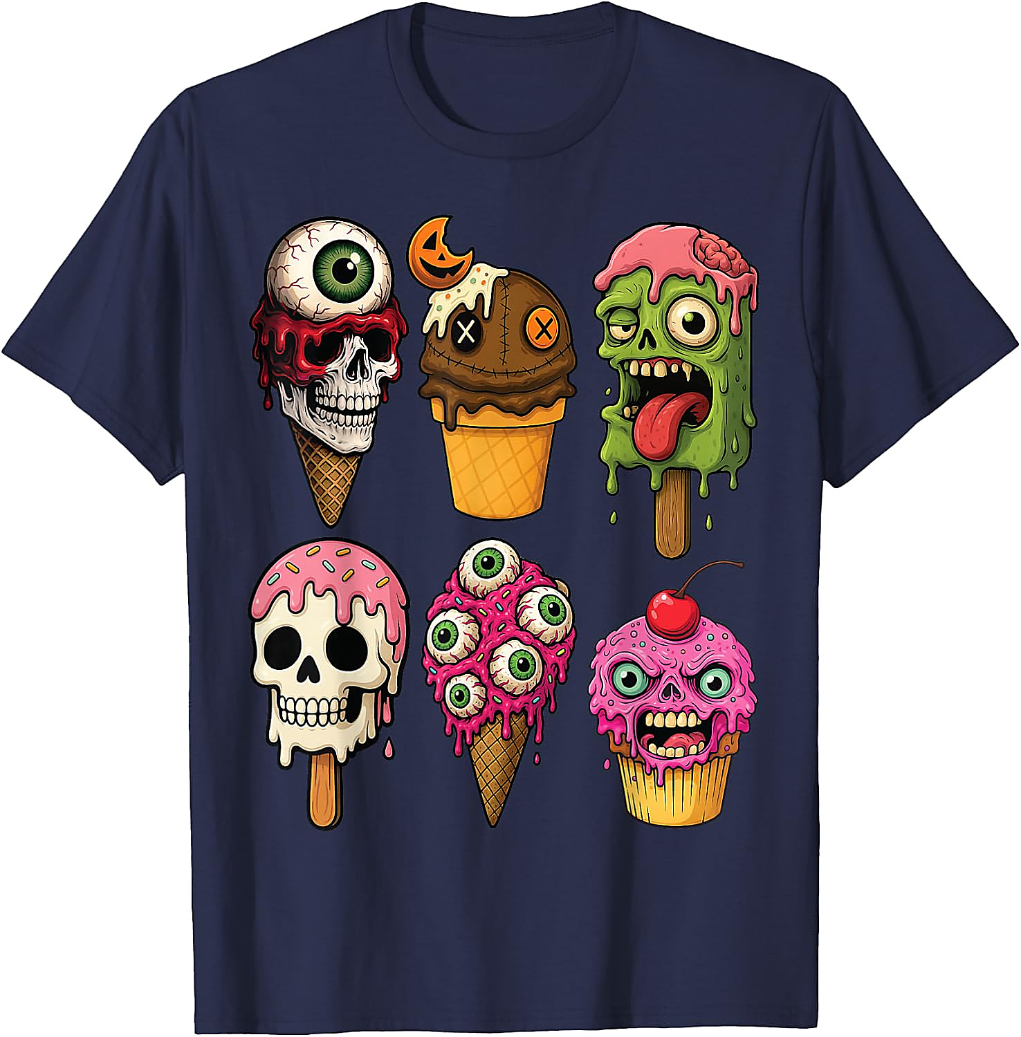 Halloween Ice Cream Monsters T-Shirt | Funny Horror Tee