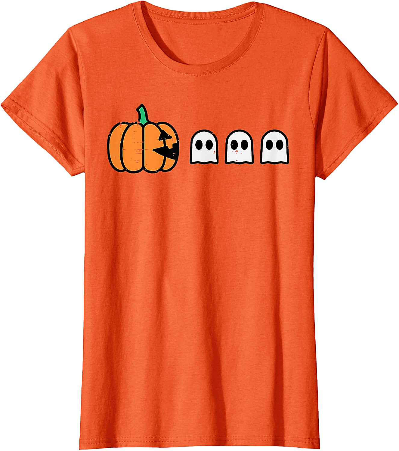 Halloween Gamer Pumpkin Eating Ghost Funny T-Shirt